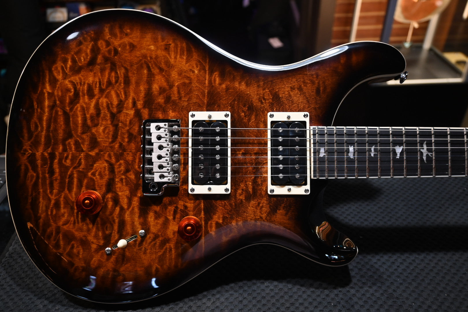 PRS SE Custom 24 Quilt - Black Gold Sunburst Guitar #9636