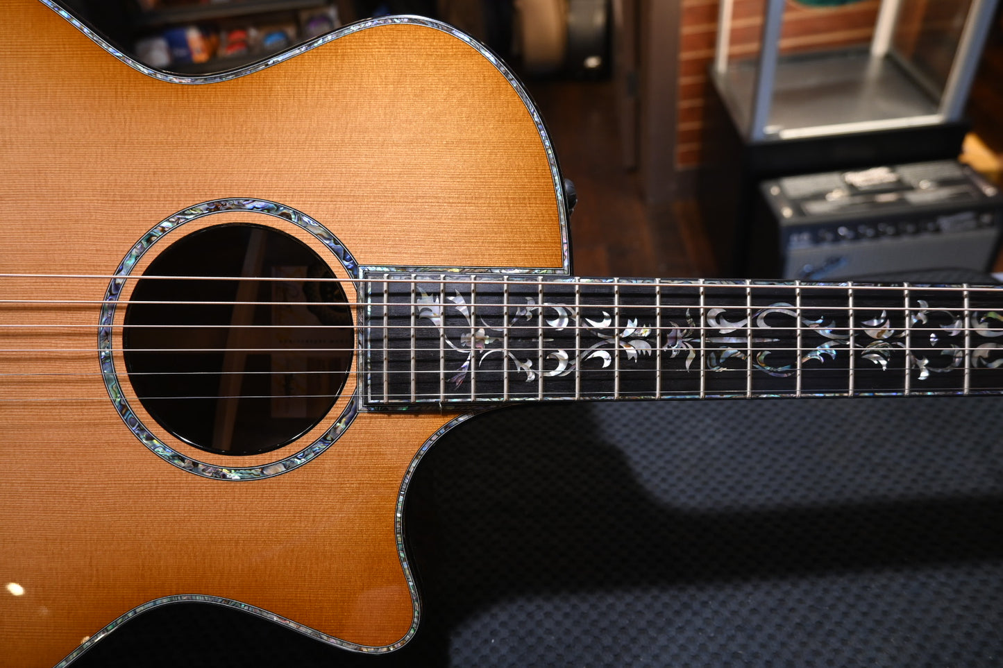 Taylor 50th Anniversary PS14ce LTD Cedar/Claro Walnut Guitar #4001 w/ Matching Circa 74 Amp. Only 16 Made!