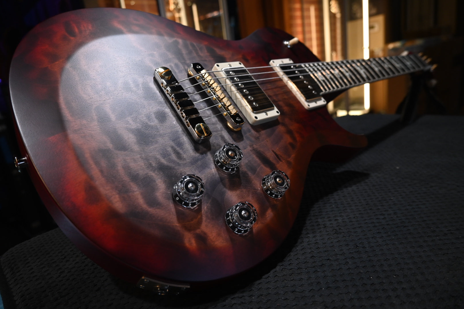 PRS Wood Library S2 McCarty SC 594 Single-Cut Quilt - Faded Gray Black Cherry Burst Guitar #8901 - Danville Music