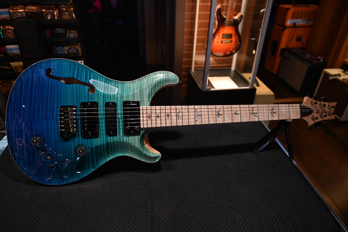 PRS Wood Library Special Semi-Hollow 10-Top Swamp Ash - Blue Fade Guitar #3308 - Danville Music