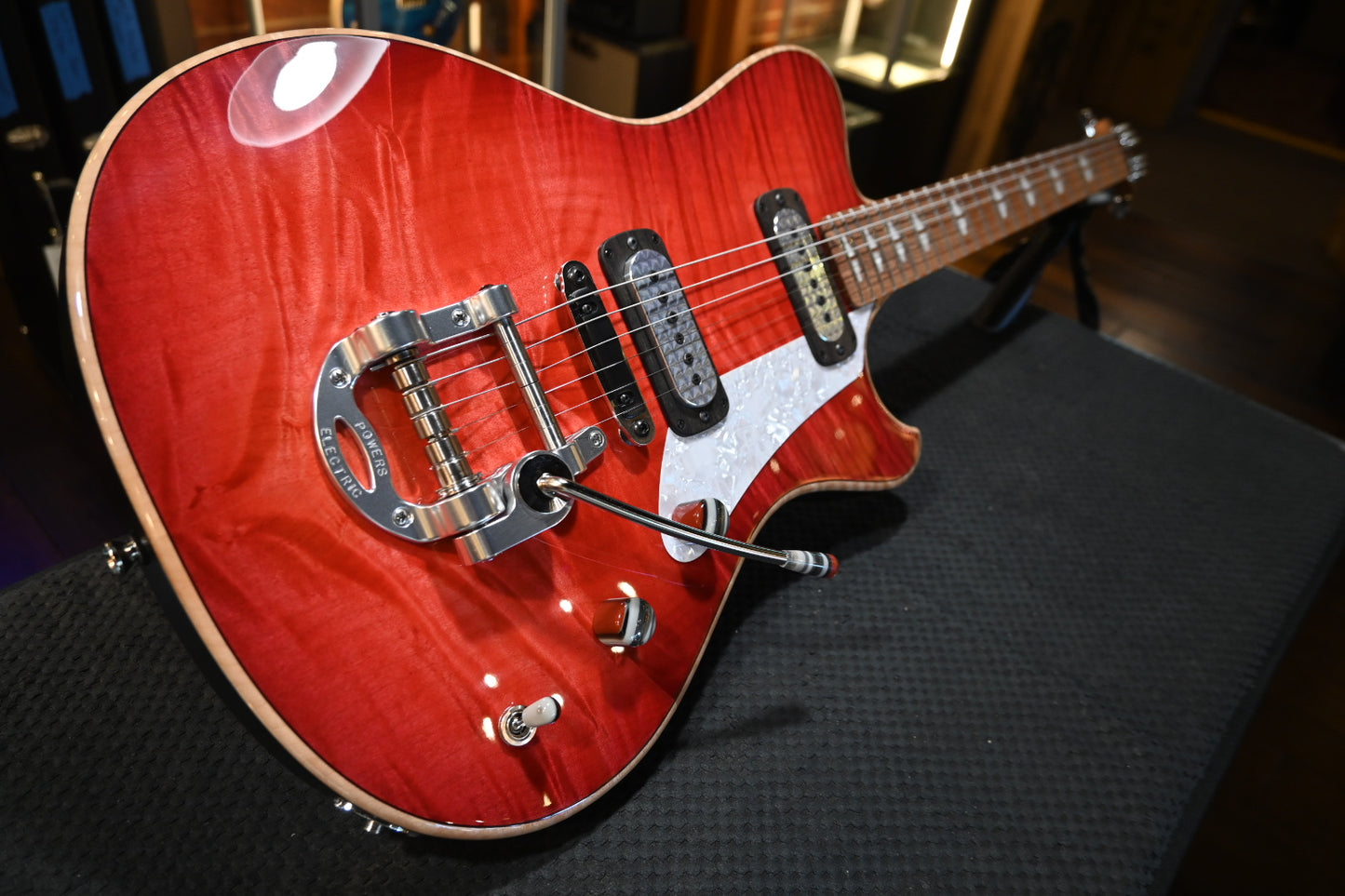Powers Electric A-Type Select Maple FF42 CamTail - Cosmo Red Guitar #B088 - Danville Music