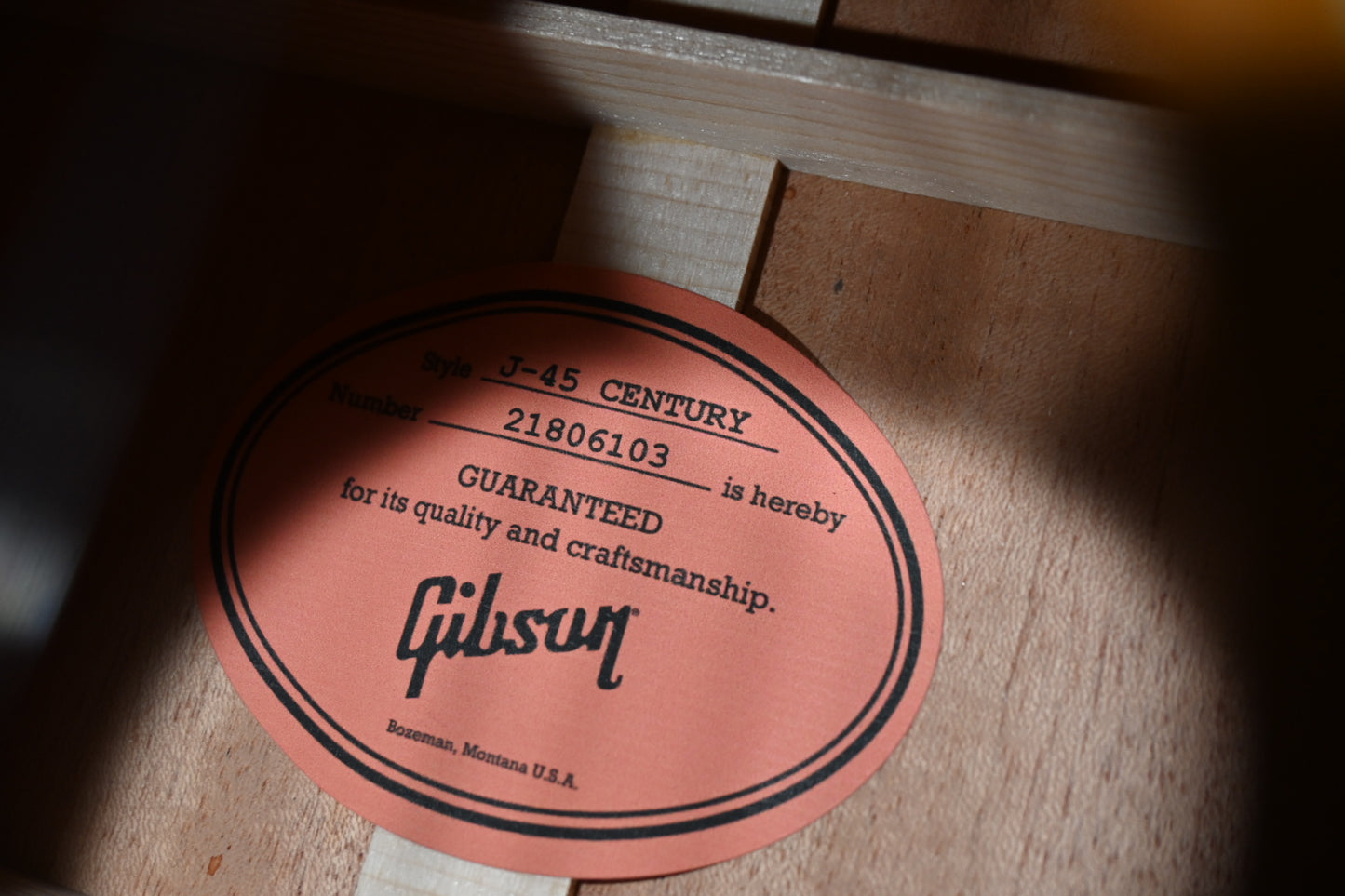 Gibson J-45 Century 12-Fret - Vintage Amber Guitar #6103