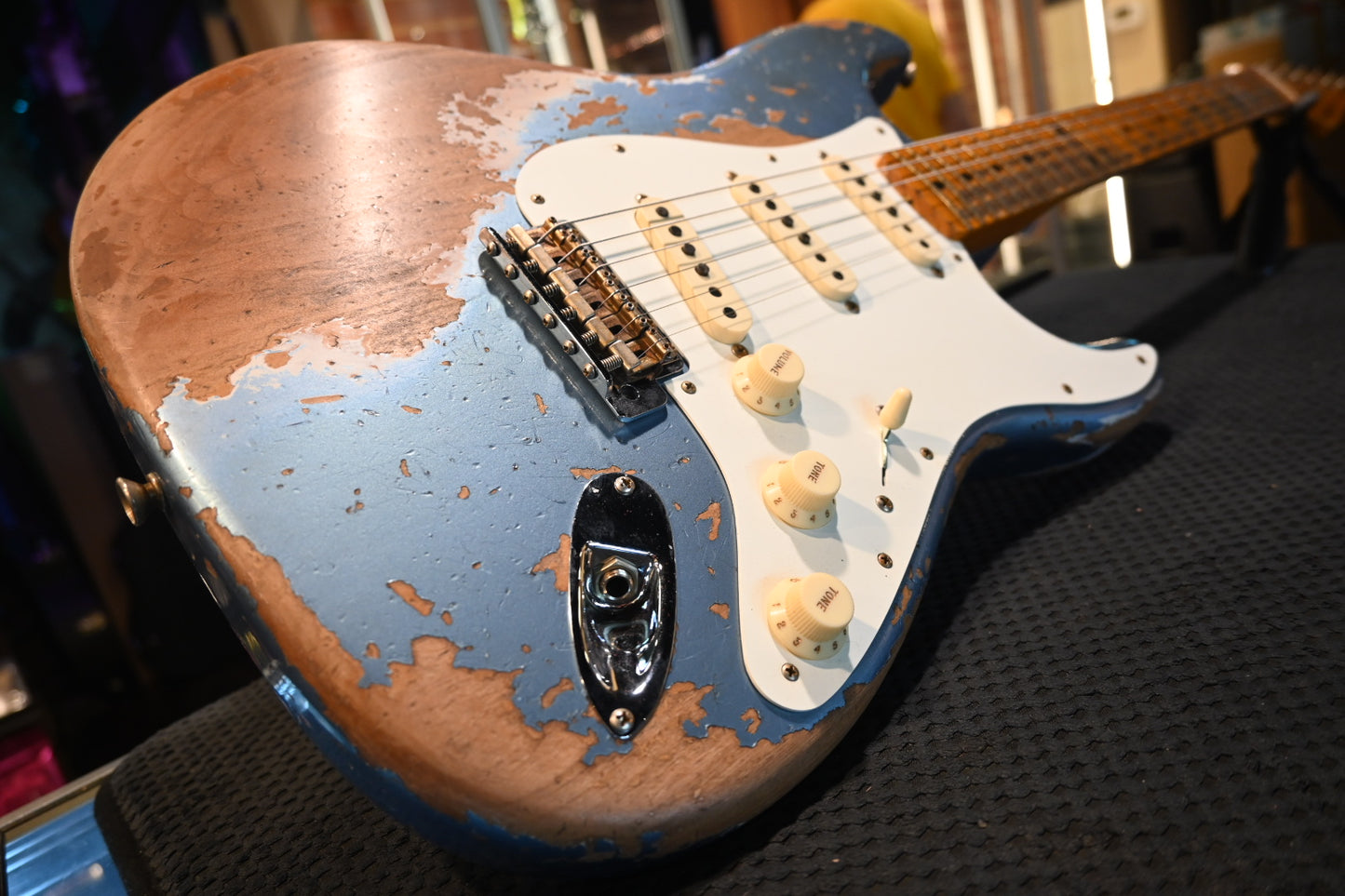 Fender Custom Shop LTD Red Hot Stratocaster Super Heavy Relic - Super Faded Aged Lake Placid Blue Guitar #0806 - Danville Music