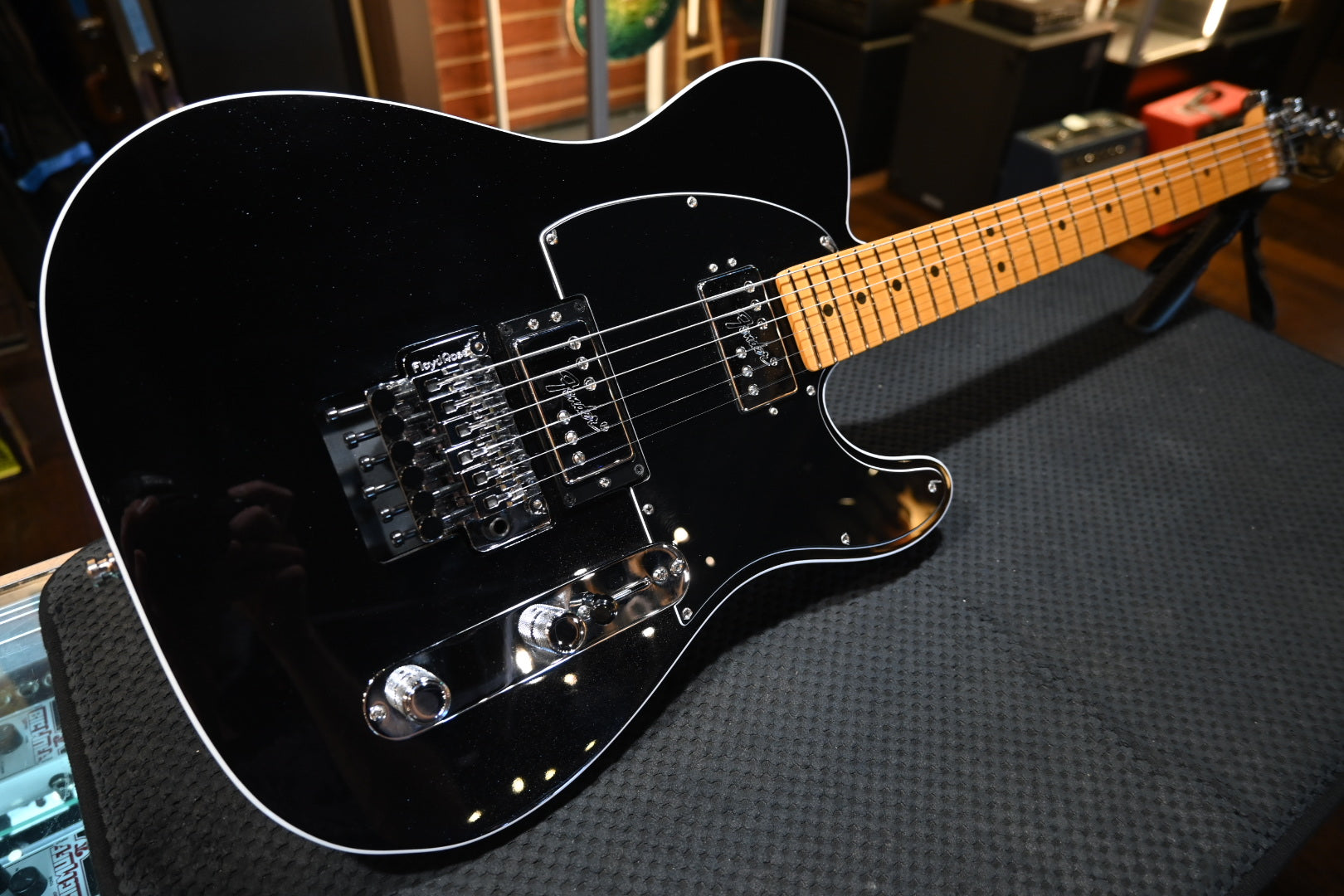 Fender American Ultra Luxe Telecaster Floyd 2023 - Mystic Black Guitar #2790 - Danville Music