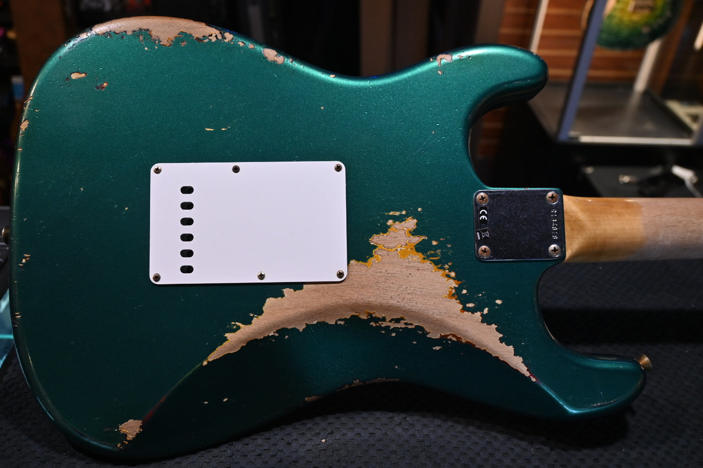 Fender Custom Shop Vintage Custom 1969 Stratocaster Heavy Relic - British Racing Green over 3-Color Sunburst Guitar #4818 - Danville Music