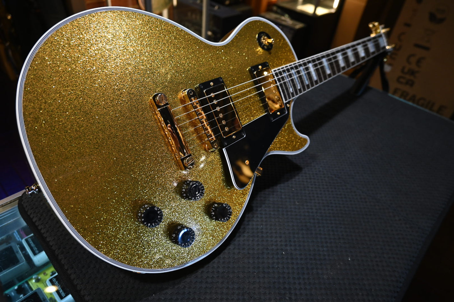 Gibson Custom Shop Les Paul Custom 2024 M2M - Gold Sparkle Guitar #1715
