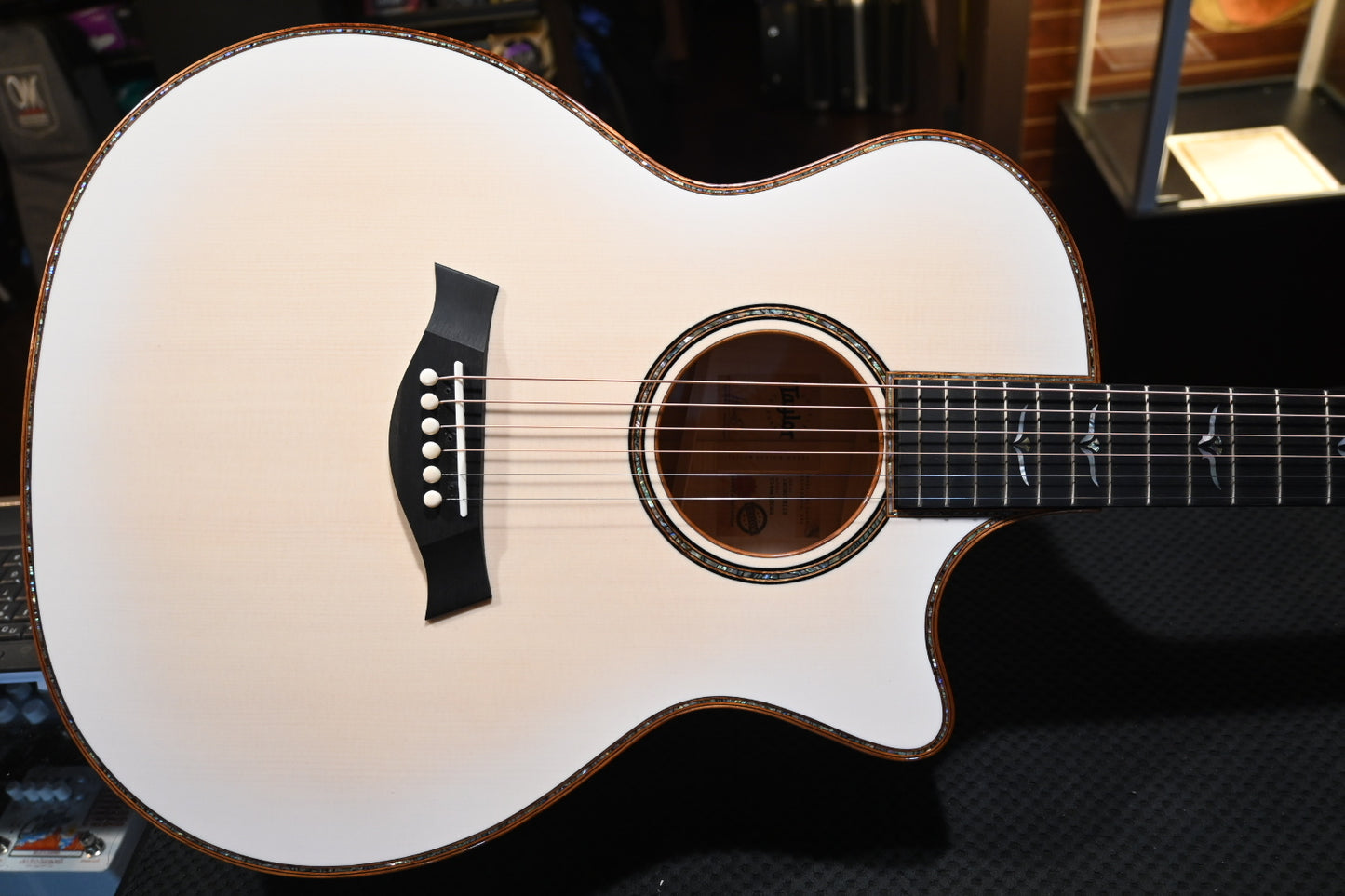 Taylor Custom GA Grand Auditorium Lutz Spruce/Big Leaf Maple Catch #22 - Translucent White Guitar #3155 w/ Taylor buy one get a GS Mini for $199 Promo! - Danville Music