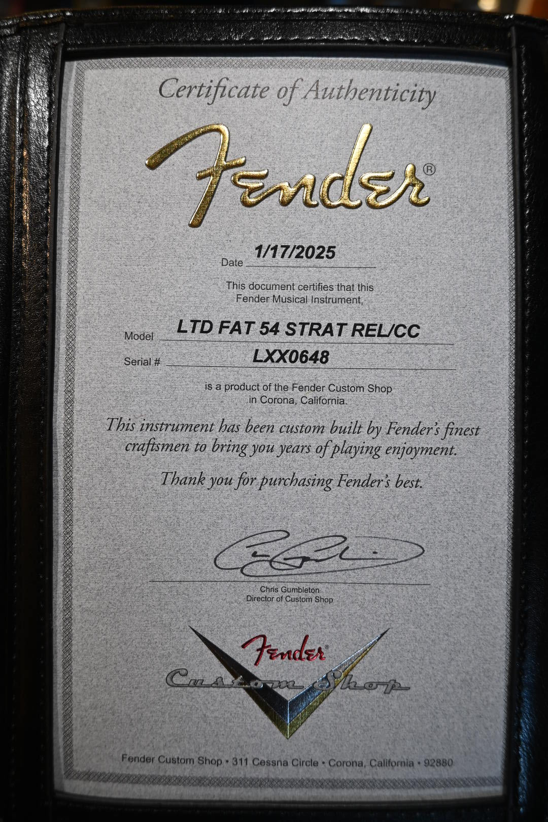 Fender Custom Shop LTD Fat 1954 Stratocaster Relic - Black Sparkle Guitar #0648 - Danville Music