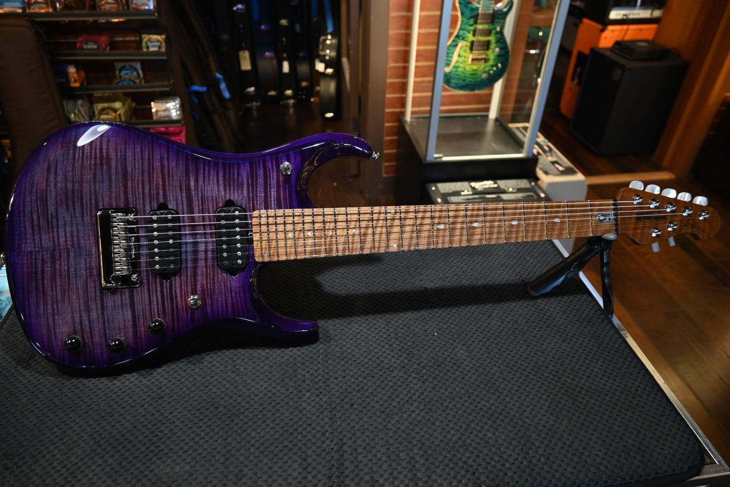 Music Man JP15 7-String - Purple Nebula Flame Guitar #2514 - Danville Music