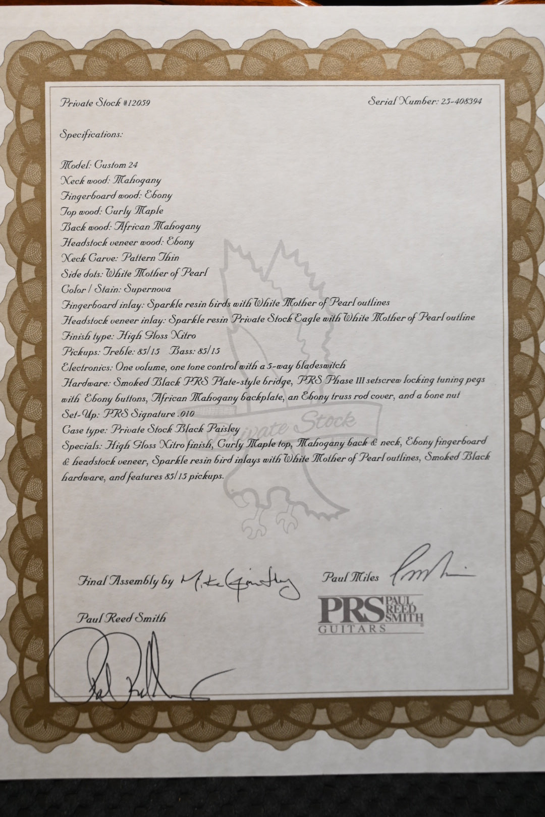 PRS Private Stock Custom 24 2025 - Supernova Guitar #12059