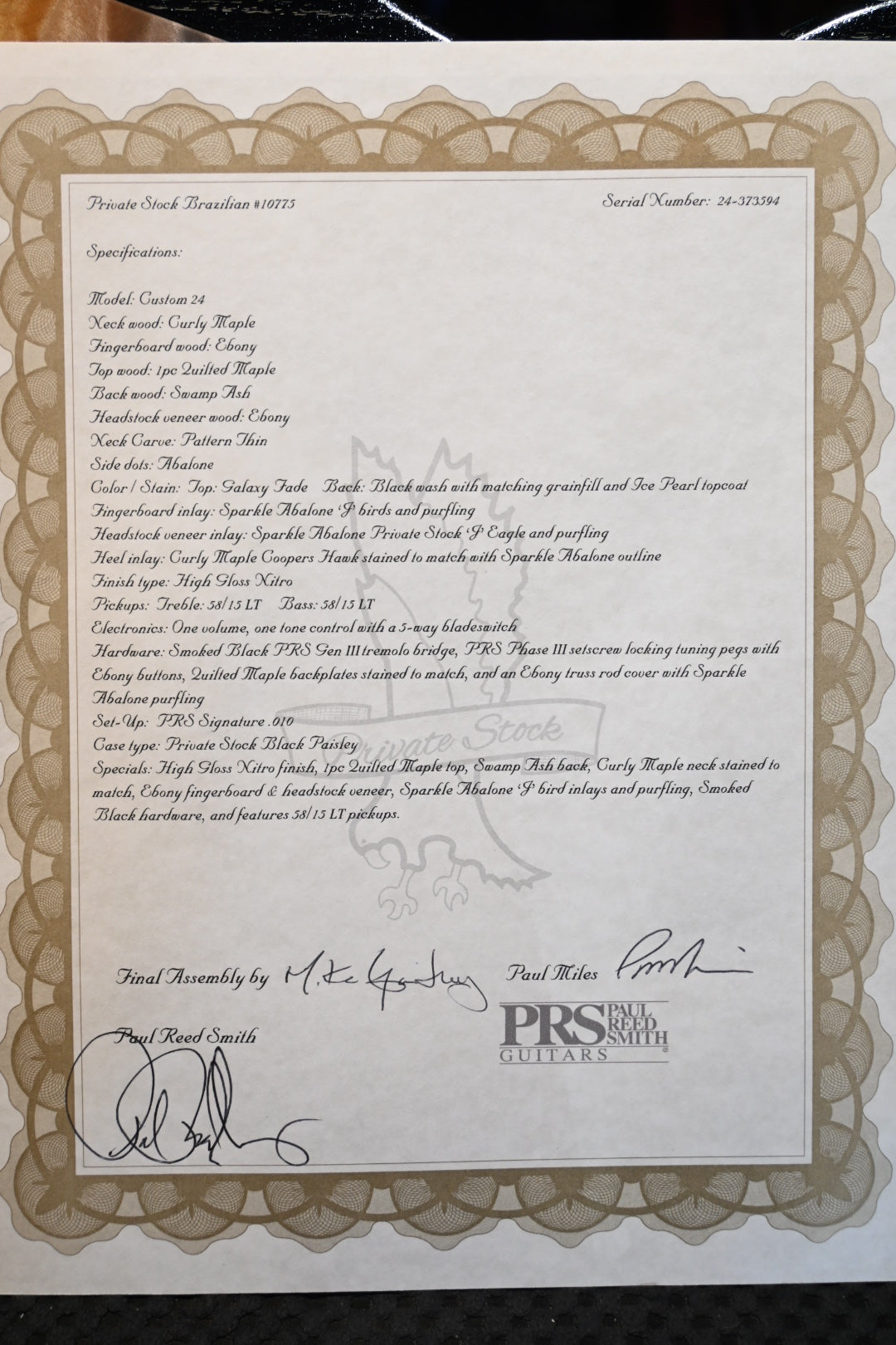 PRS Private Stock Custom 24 1-Piece Quilt - Galaxy Fade Guitar #10775 - Danville Music