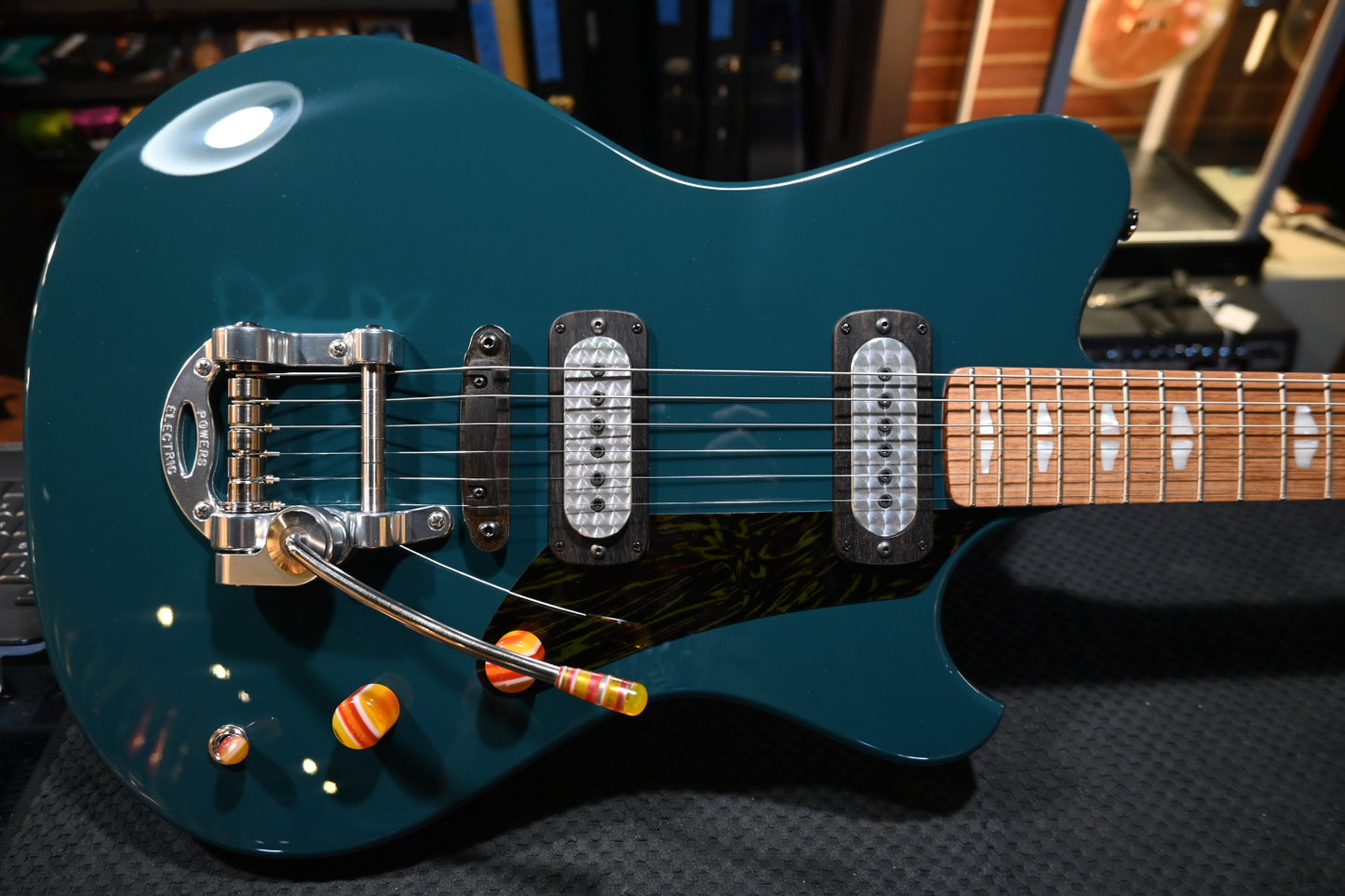Powers Electric A-Type FF42 CamTail - Fjord Green Guitar #A785 - Danville Music