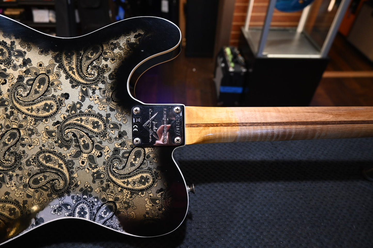 Fender Custom Shop LTD Dual P-90 Telecaster Relic 2023 - Aged Black Paisley Guitar #1877 - Danville Music