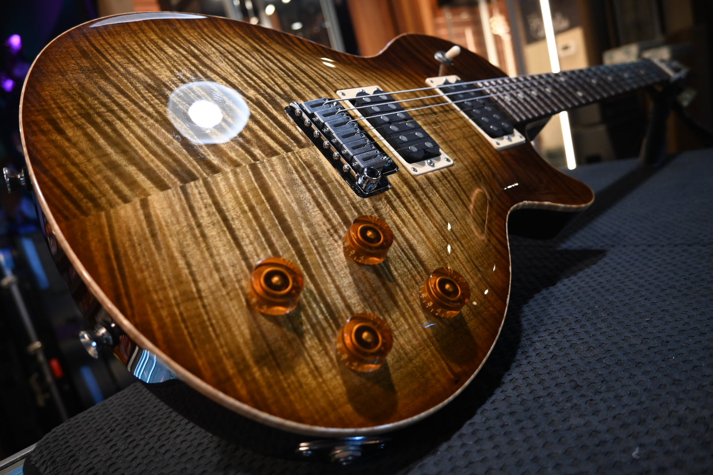 Tom Anderson Bulldog 2012 - Light Tiger Eye Burst Guitar #912P - Danville Music