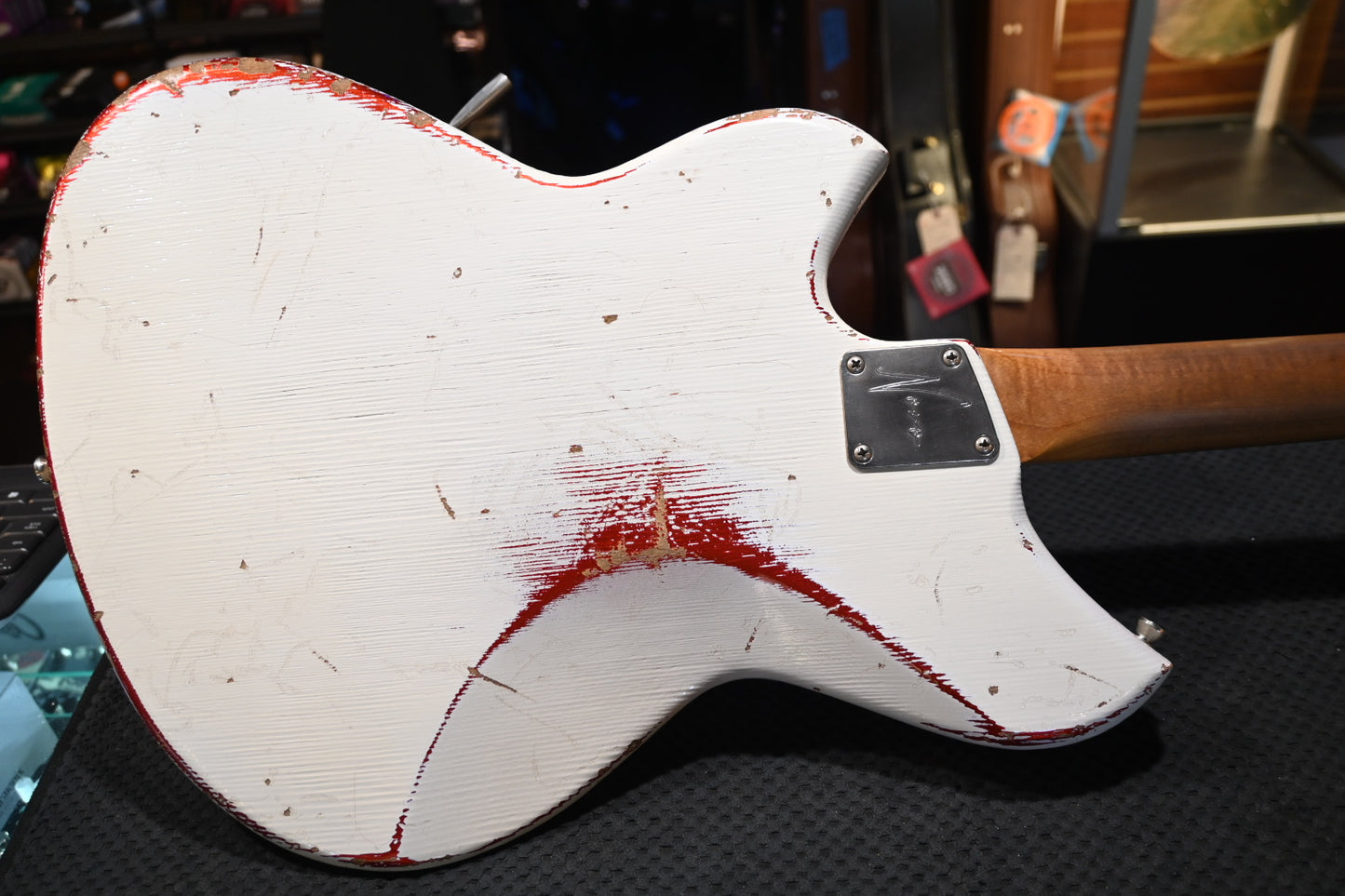 Novo Serus J LTD - Olympic White over Candy Apple Red Guitar #5356