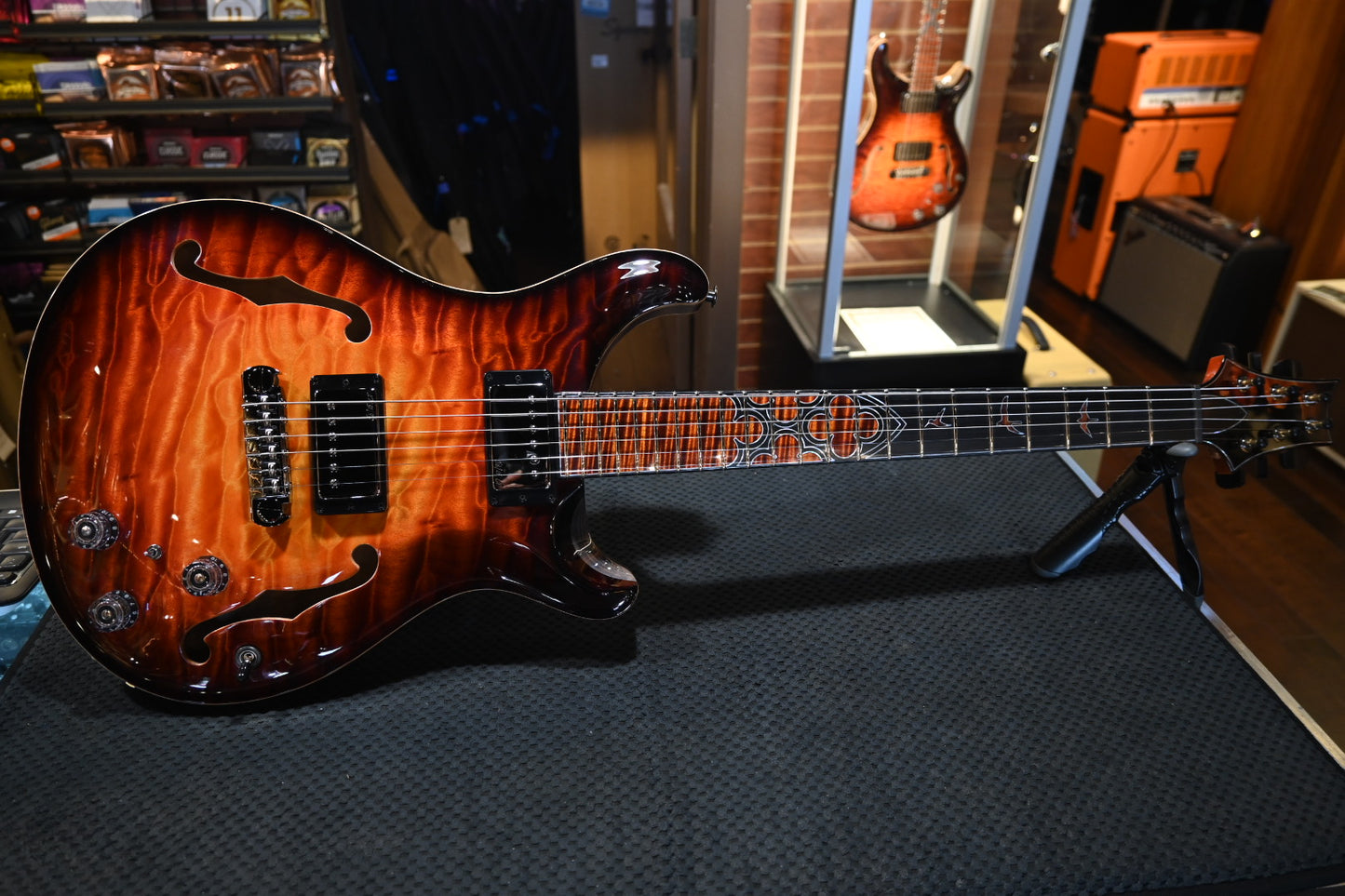 PRS Private Stock Hollowbody II Piezo Gothic - Electric Tiger Glow Guitar #10569 - Danville Music