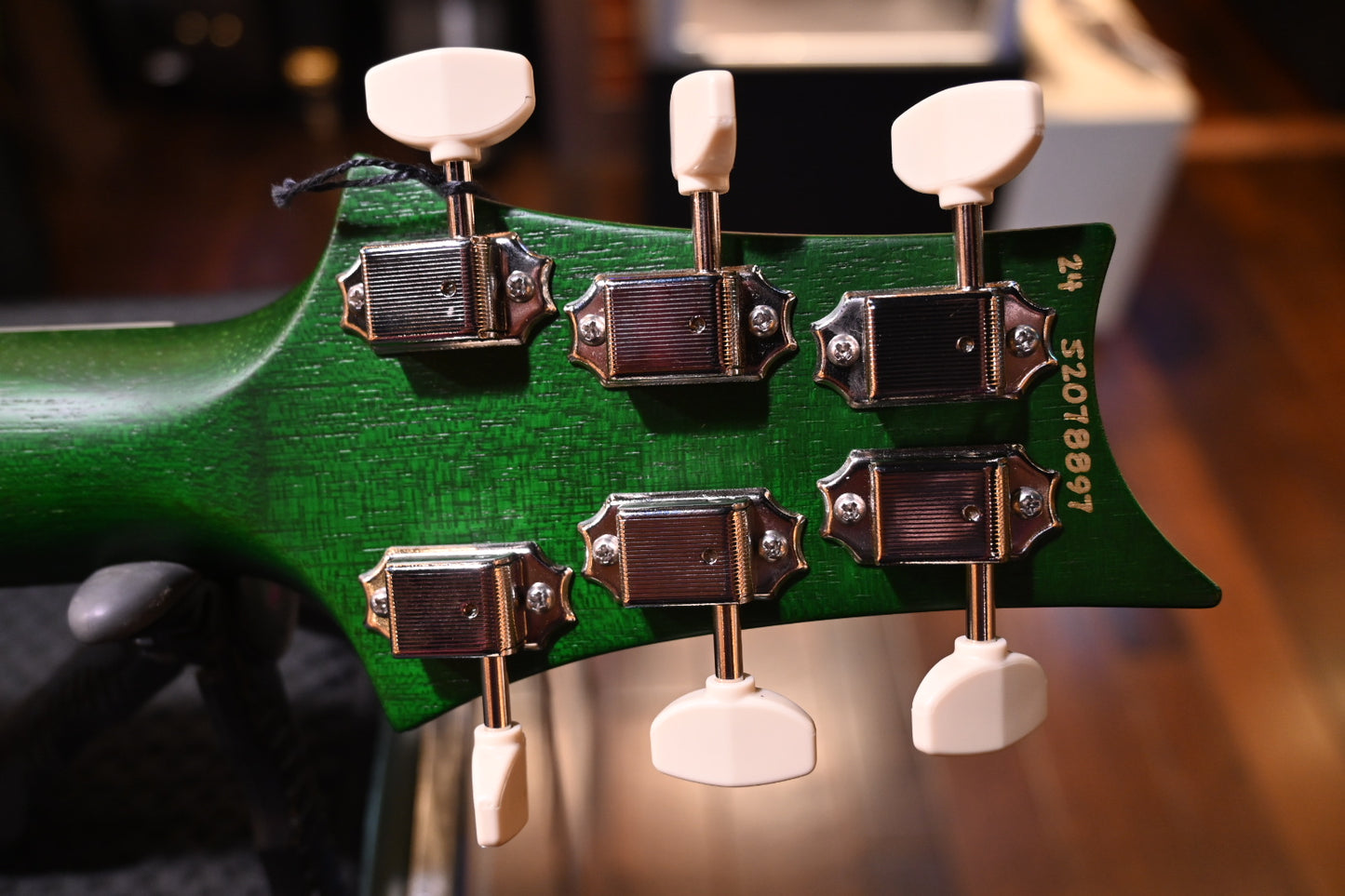 PRS Wood Library S2 McCarty SC 594 Single-Cut Quilt - Faded Gray Black Green Burst Guitar #8897 - Danville Music