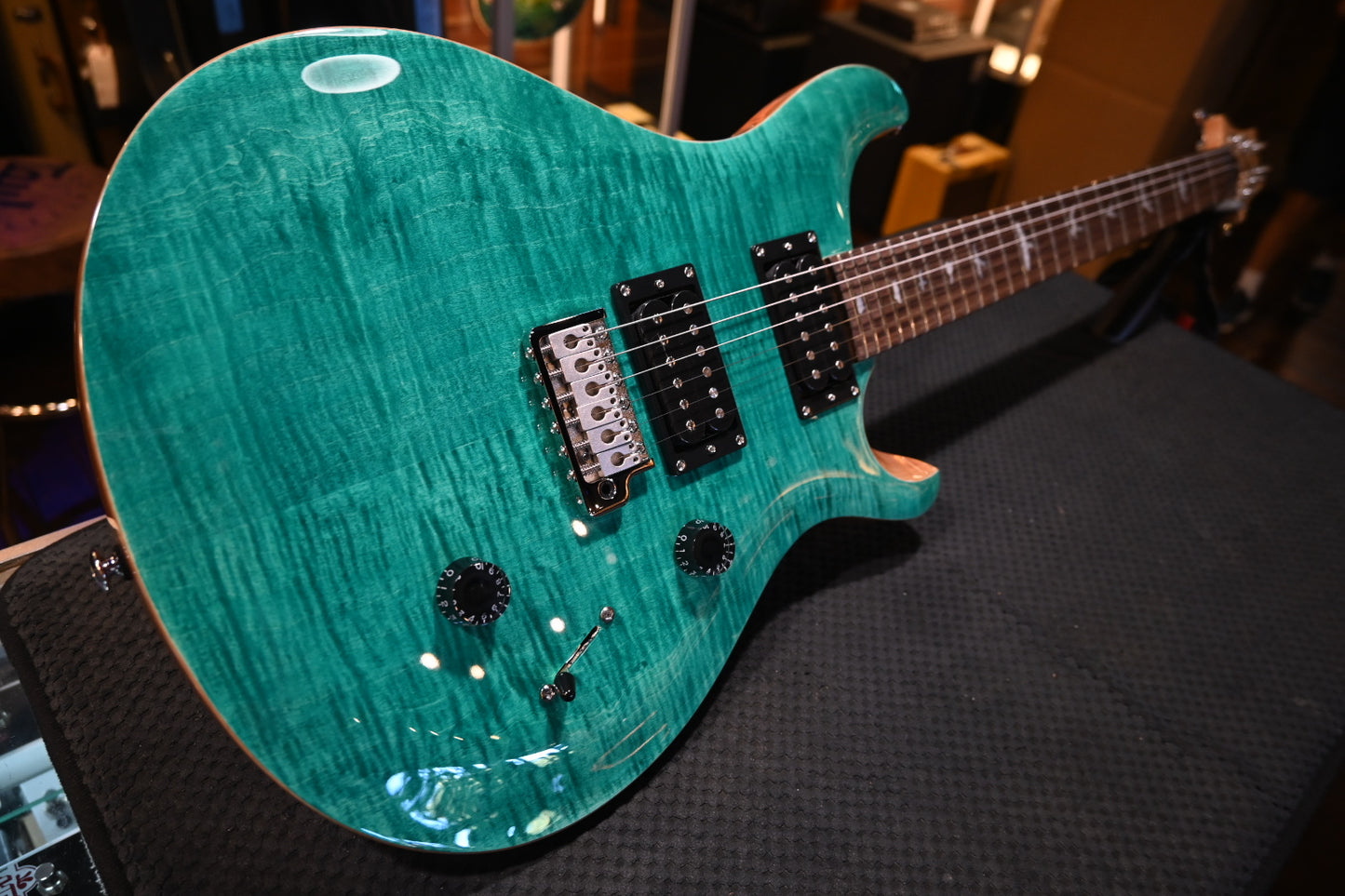 PRS SE Custom 24 Flamed Maple Veneer - Turquoise Guitar #3643 - Danville Music