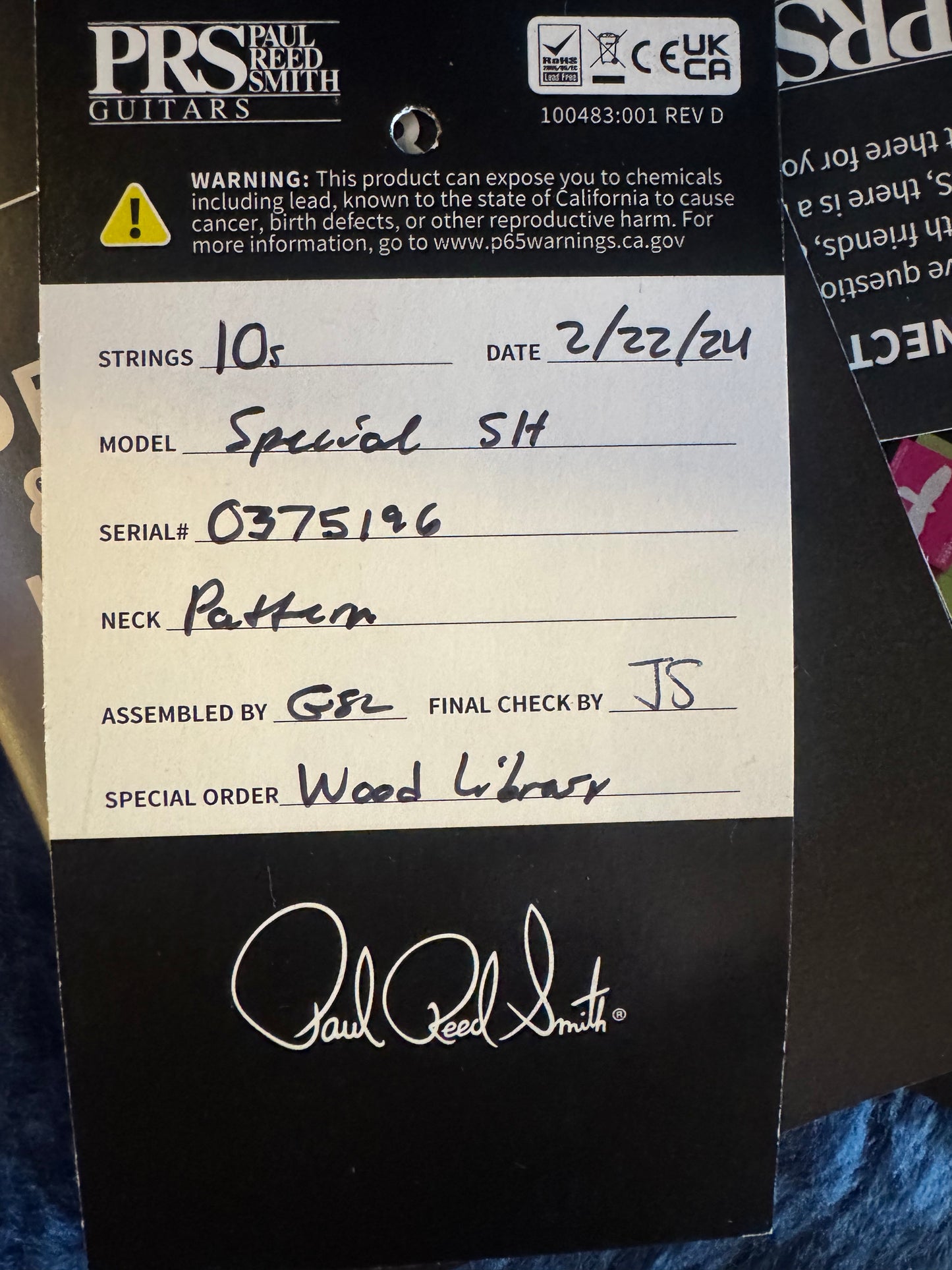 PRS Wood Library Special Semi-Hollow 10-Top 2024 - Natural Guitar #5196 - Danville Music