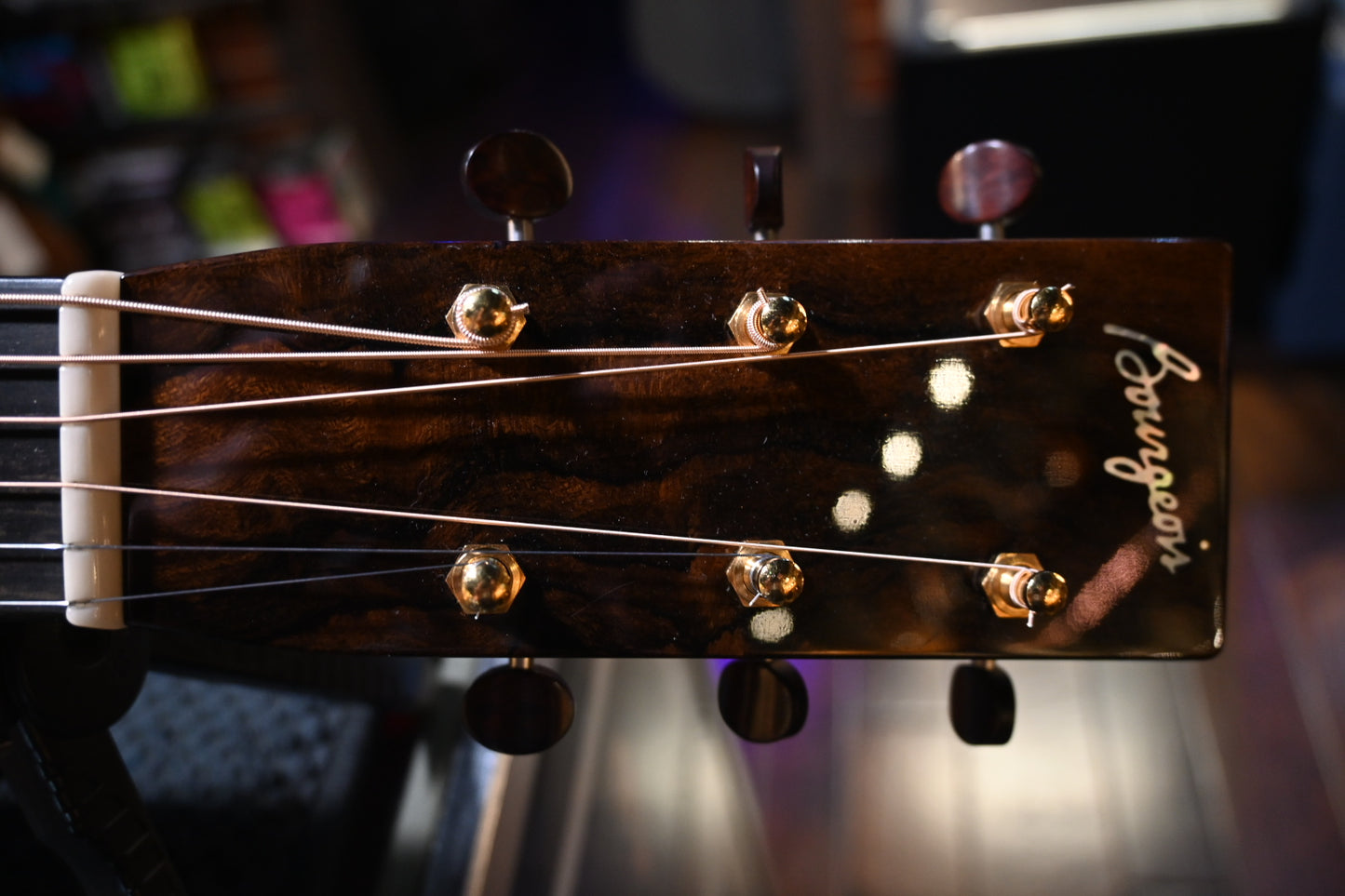 Bourgeois Custom OO DB Signature 2016 Adirondack/Figured Mahogany Guitar #7533 - Danville Music