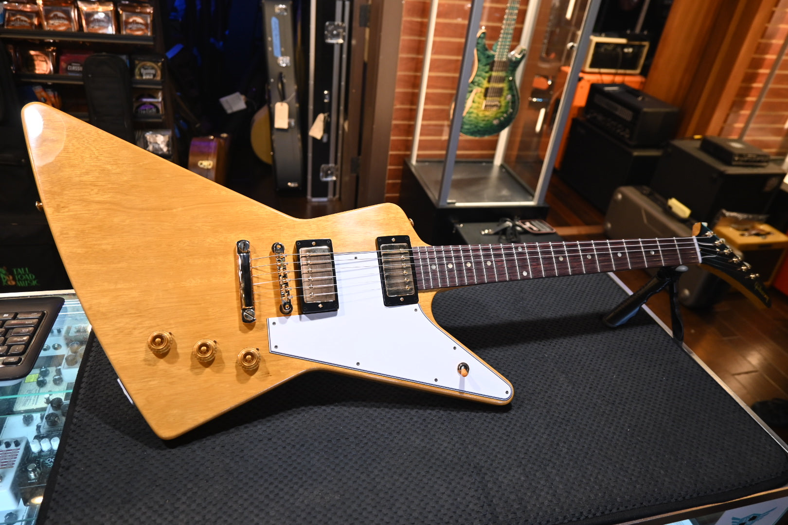 Gibson Custom Shop 1958 Korina Explorer White Pickguard - Natural Guitar #1628 - Danville Music