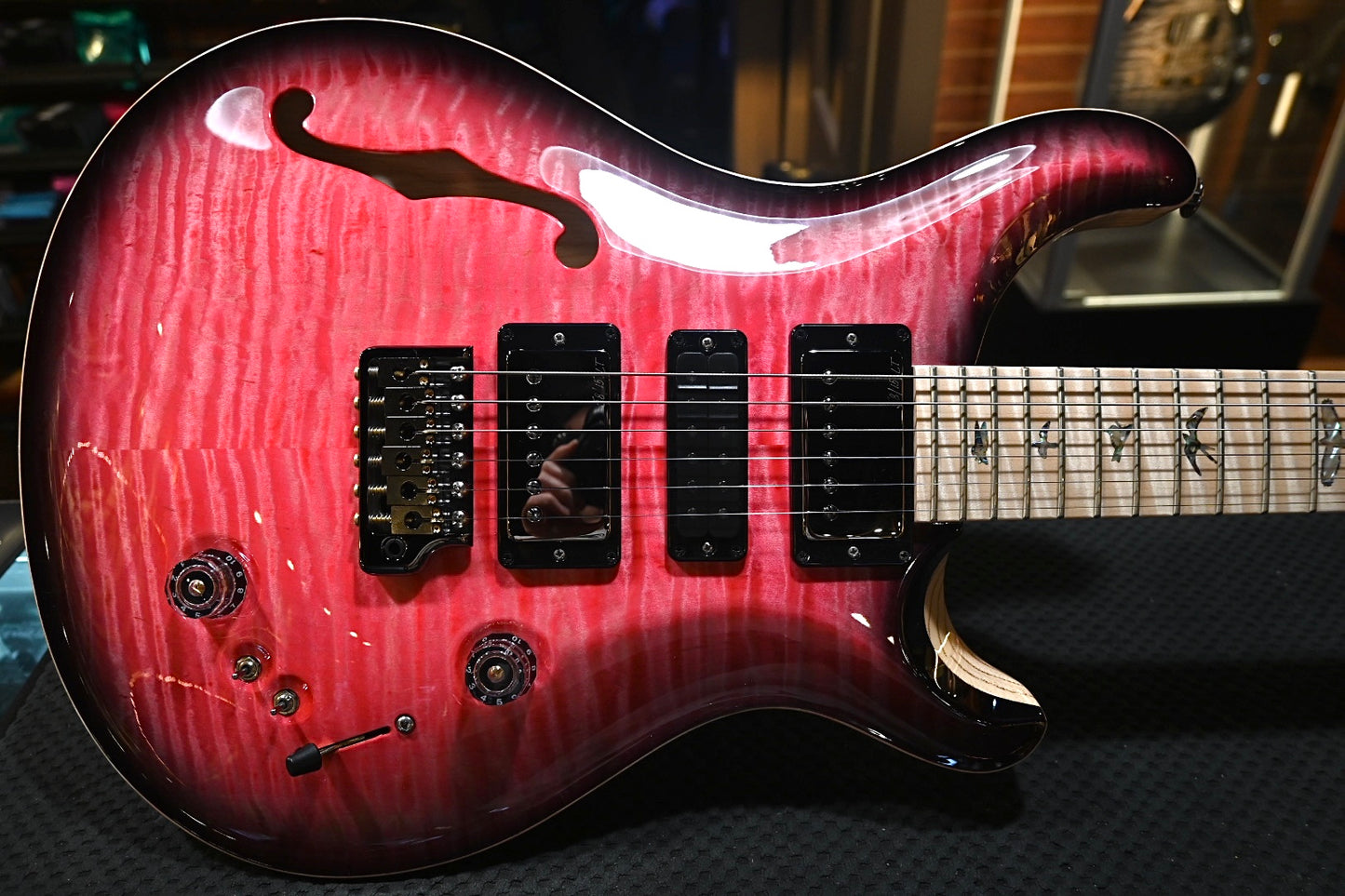 PRS Wood Library Special Semi-Hollow 10-Top Swamp Ash - Bonni Pink Smokeburst Guitar #5197 - Danville Music