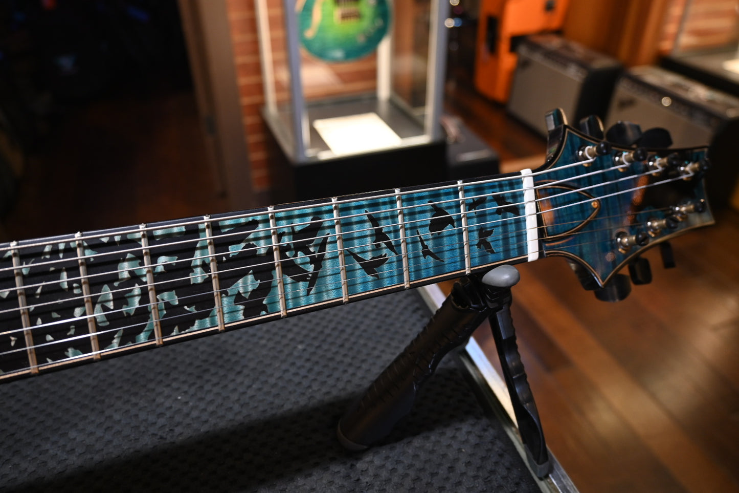 PRS Private Stock Custom 24 7-String Multi-Scale Spalted Maple - Sub Zero Silver Leaf Guitar #9970 - Danville Music