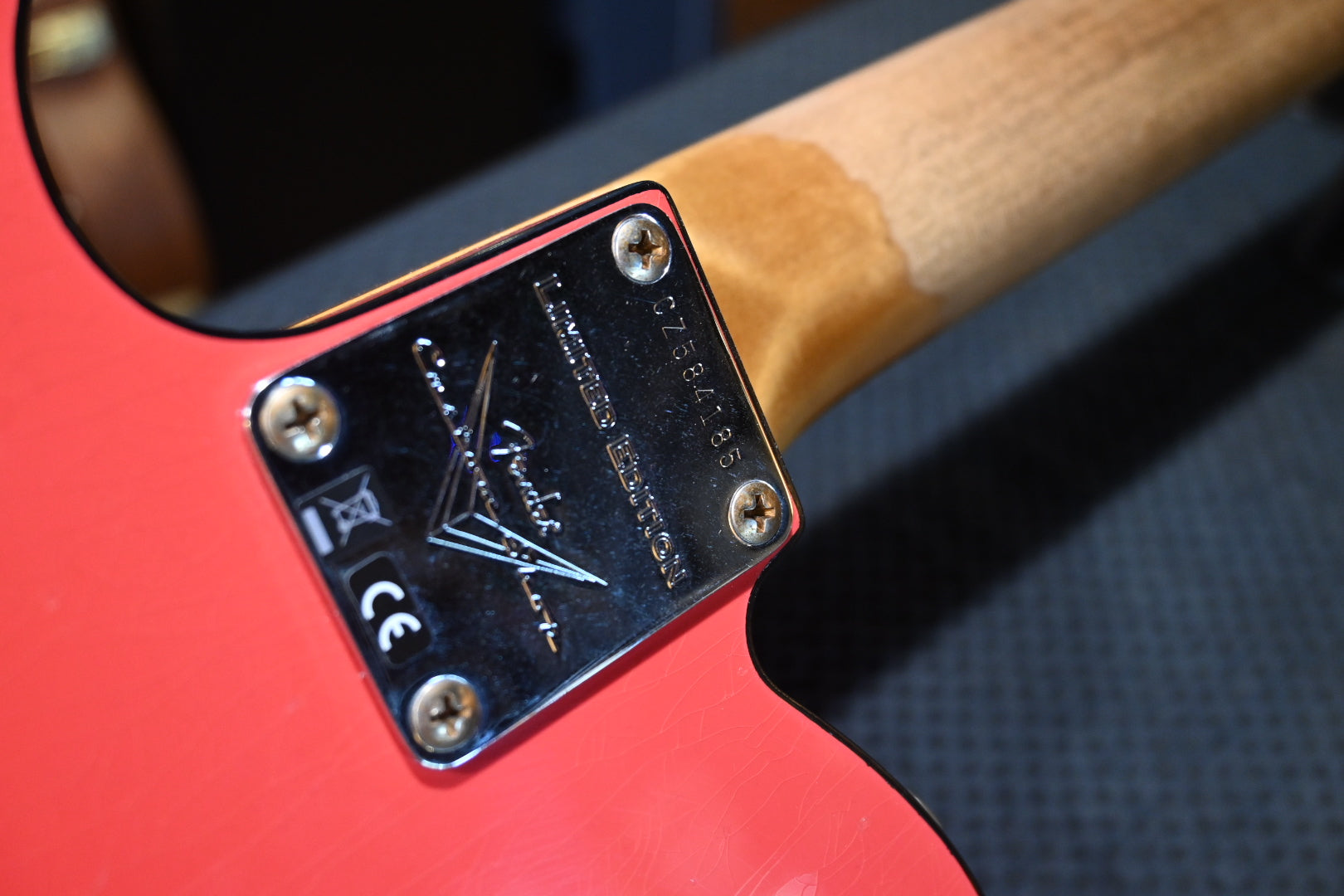 Fender Custom Shop LTD Cunife Telecaster Custom - Aged Fiesta Red Guitar #4185 - Danville Music