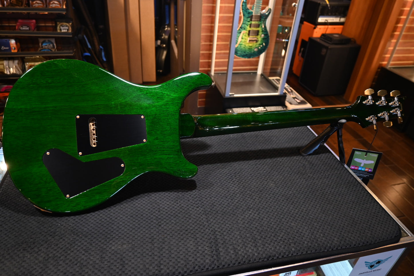 PRS Custom 24 Lefty 10-Top Quilt - Trampas Green Fade Guitar #9333 - Danville Music