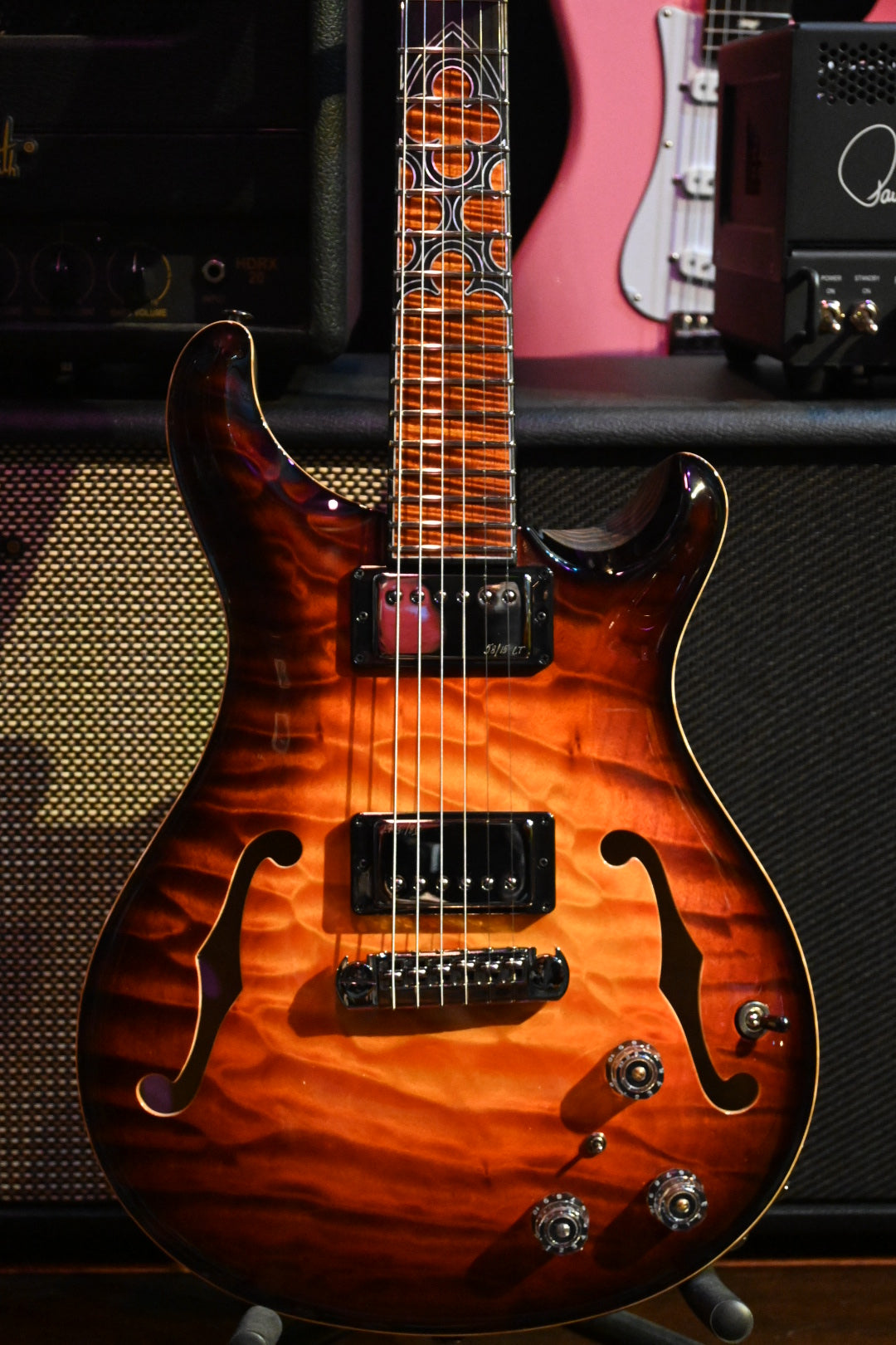 PRS Private Stock Hollowbody II Piezo Gothic - Electric Tiger Glow Guitar #10569 - Danville Music