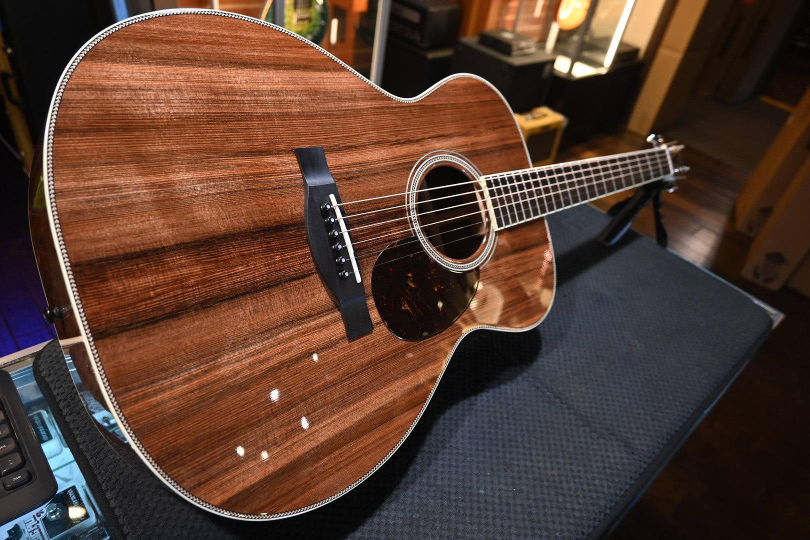 Santa Cruz OM Sinker Redwood/Figured Walnut Guitar #6245 - Danville Music