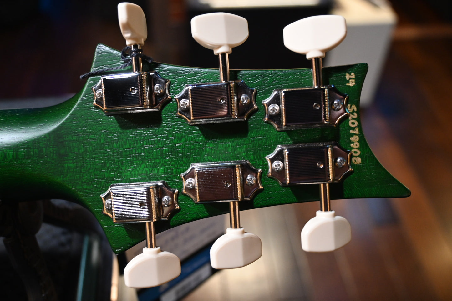 PRS Wood Library S2 McCarty SC 594 Single-Cut Quilt - Faded Gray Black Green Burst Satin Guitar #9908 - Danville Music