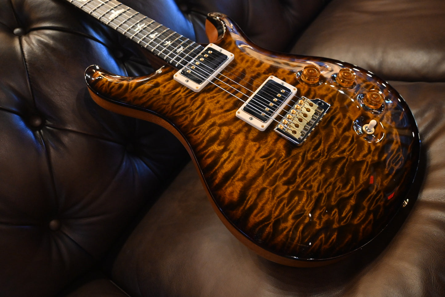 PRS Wood Library DGT 2021 Quilt Brazilian Board - Copperhead Burst Guitar #2279 - Danville Music