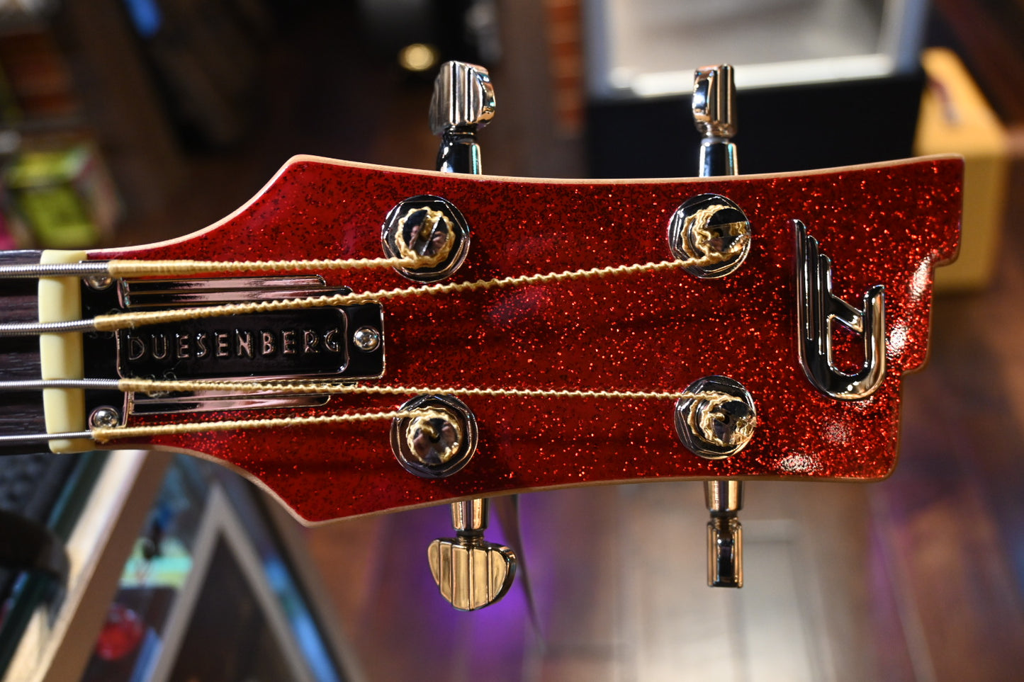 Duesenberg Kavalier Short Scale Bass - Red Sparkle Bass #2249 - Danville Music