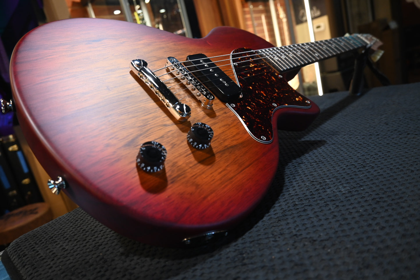Tom Anderson Bobcat Cub - Transparent Amber to Cherry Burst Satin Guitar #224P - Danville Music