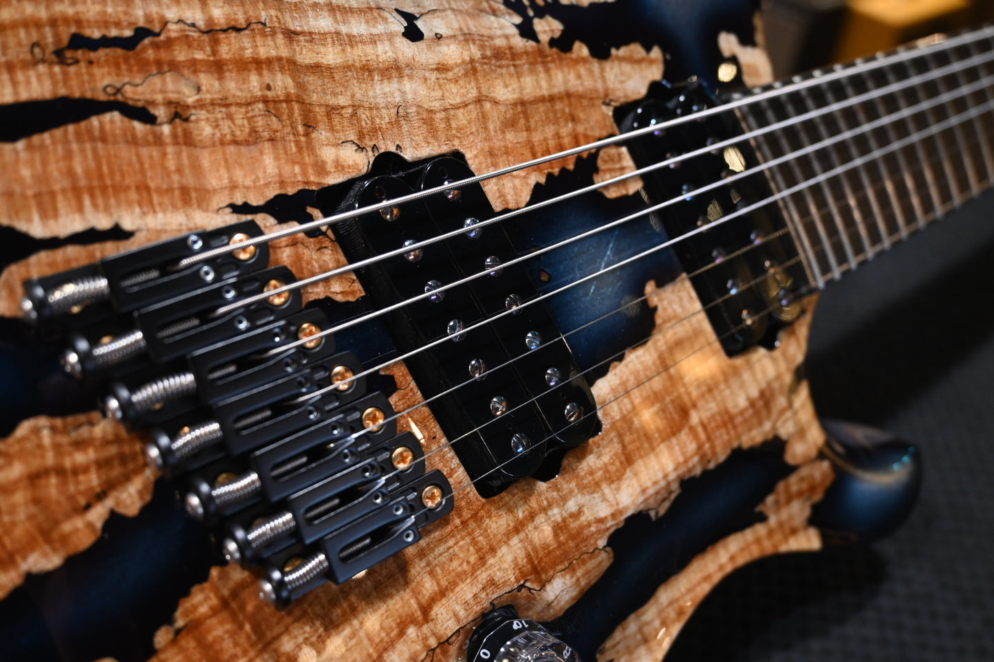 PRS Private Stock Custom 24 7-String Multi-Scale Spalted Maple - Sub Zero Silver Leaf Guitar #9970 - Danville Music