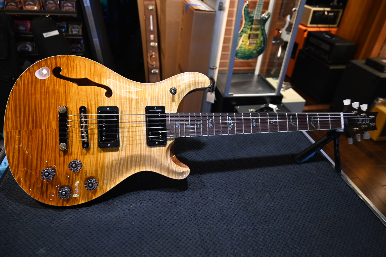 PRS Wood Library McCarty 594 Semi-Hollow Danville Music 35th Anniversary Artist Top - Gold Storm Fade Guitar #2871 - Danville Music
