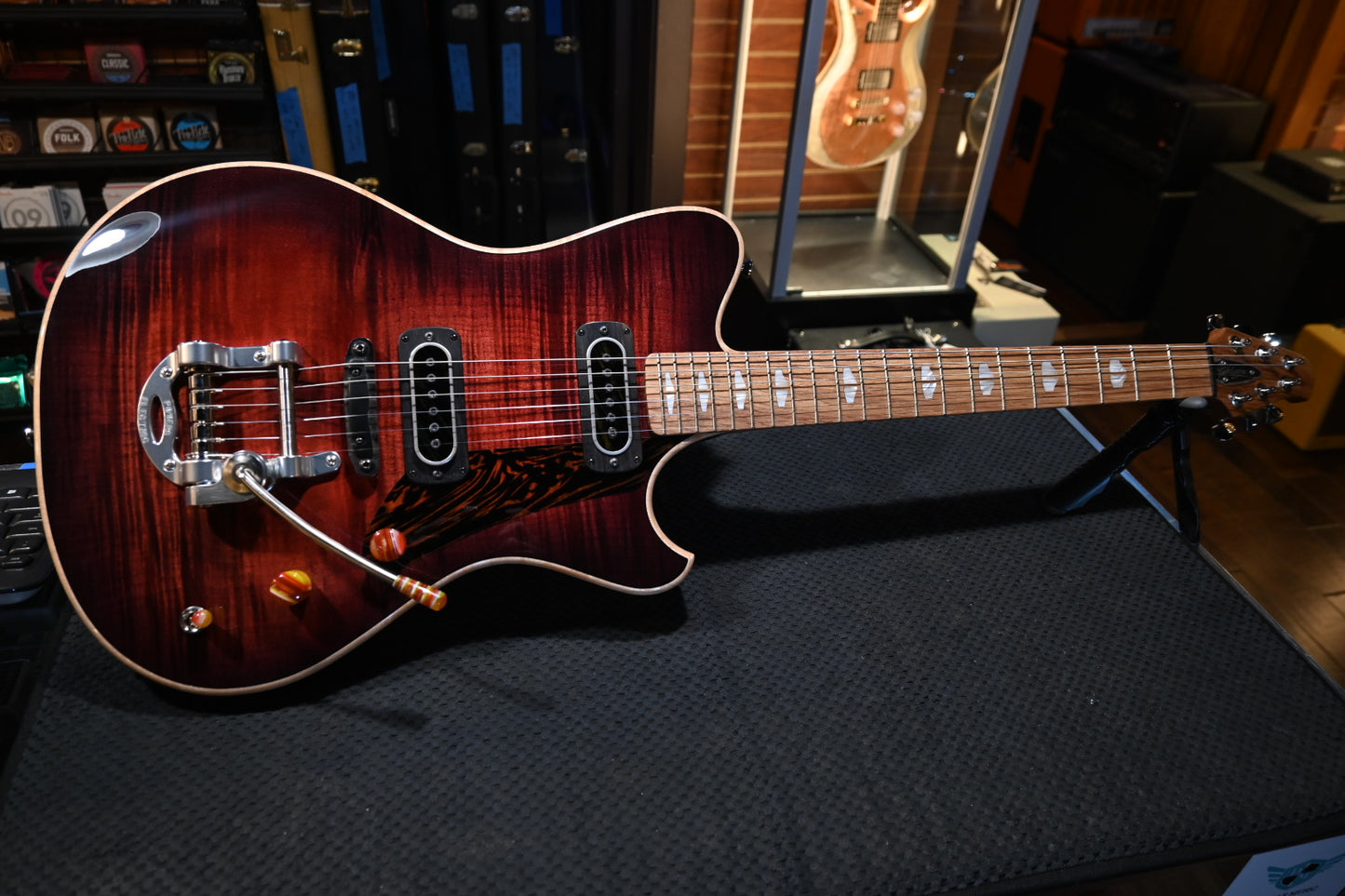 Powers Electric A-Type Select Maple PF42 CamTail - Cabernet Red Guitar #A701 - Danville Music
