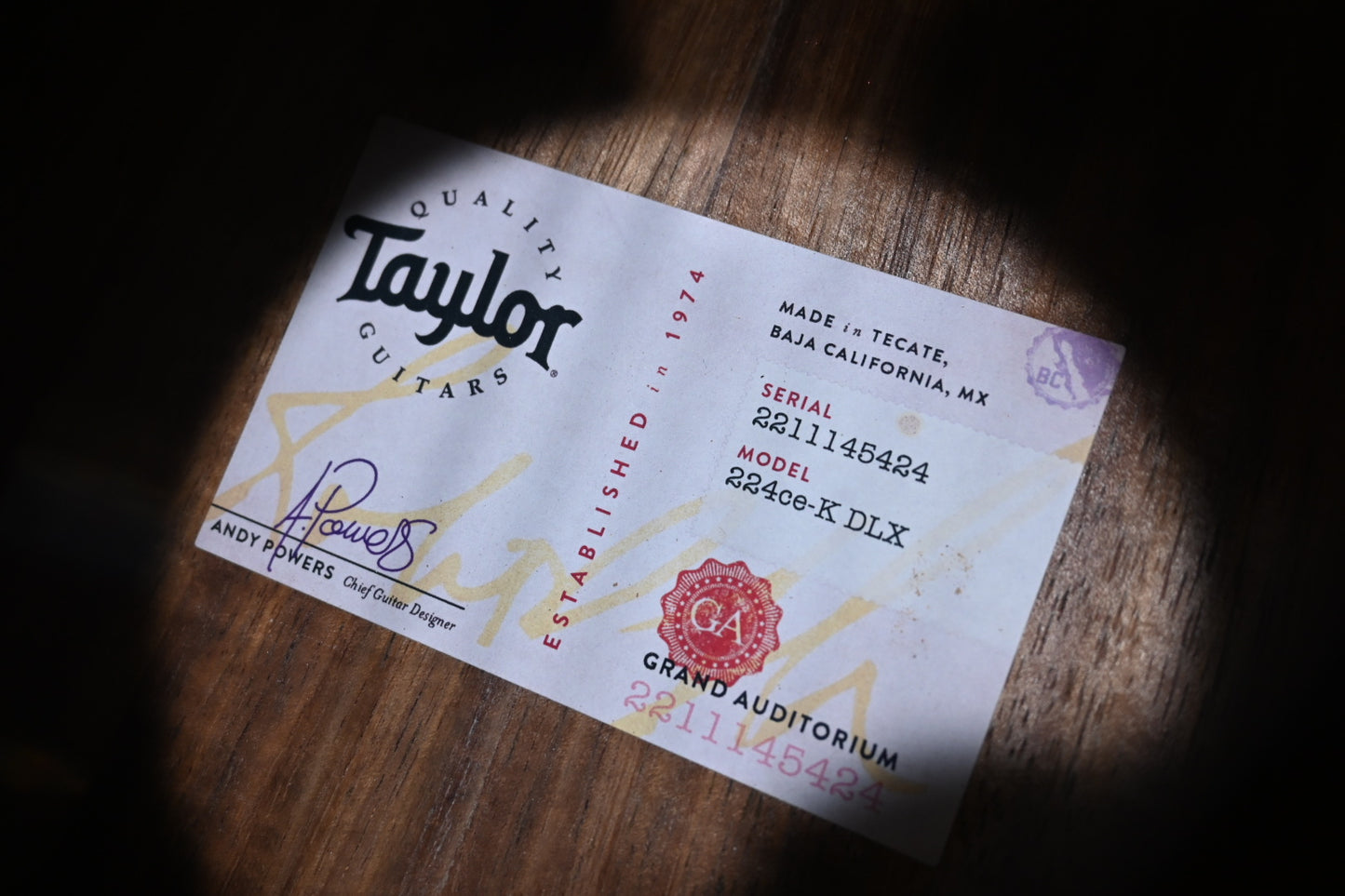 Taylor 224ce-K DLX Guitar #5424 - Danville Music