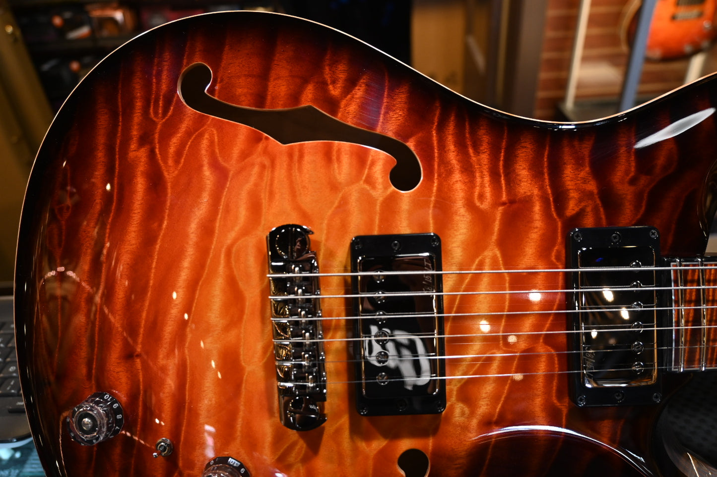 PRS Private Stock Hollowbody II Piezo Gothic - Electric Tiger Glow Guitar #10569 - Danville Music