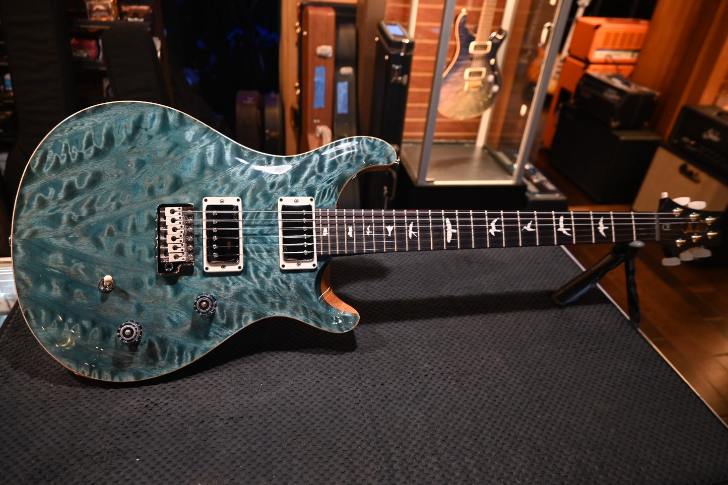 PRS Wood Library CE 24 Angel Step Quilt - Blue Crab Blue Guitar #5634 - Danville Music