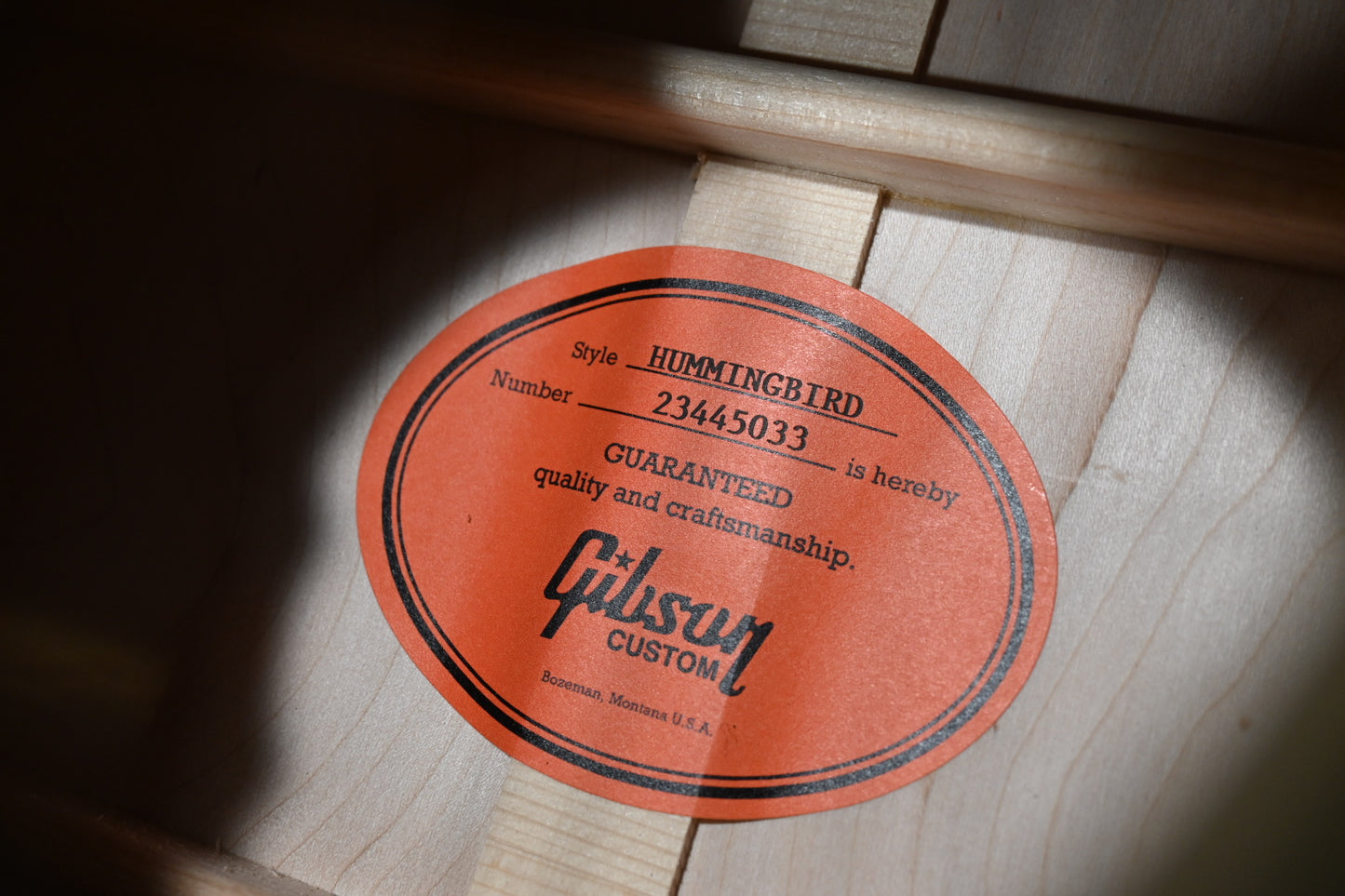 Gibson Custom Shop Hummingbird Maple - Alpine White Guitar #5033