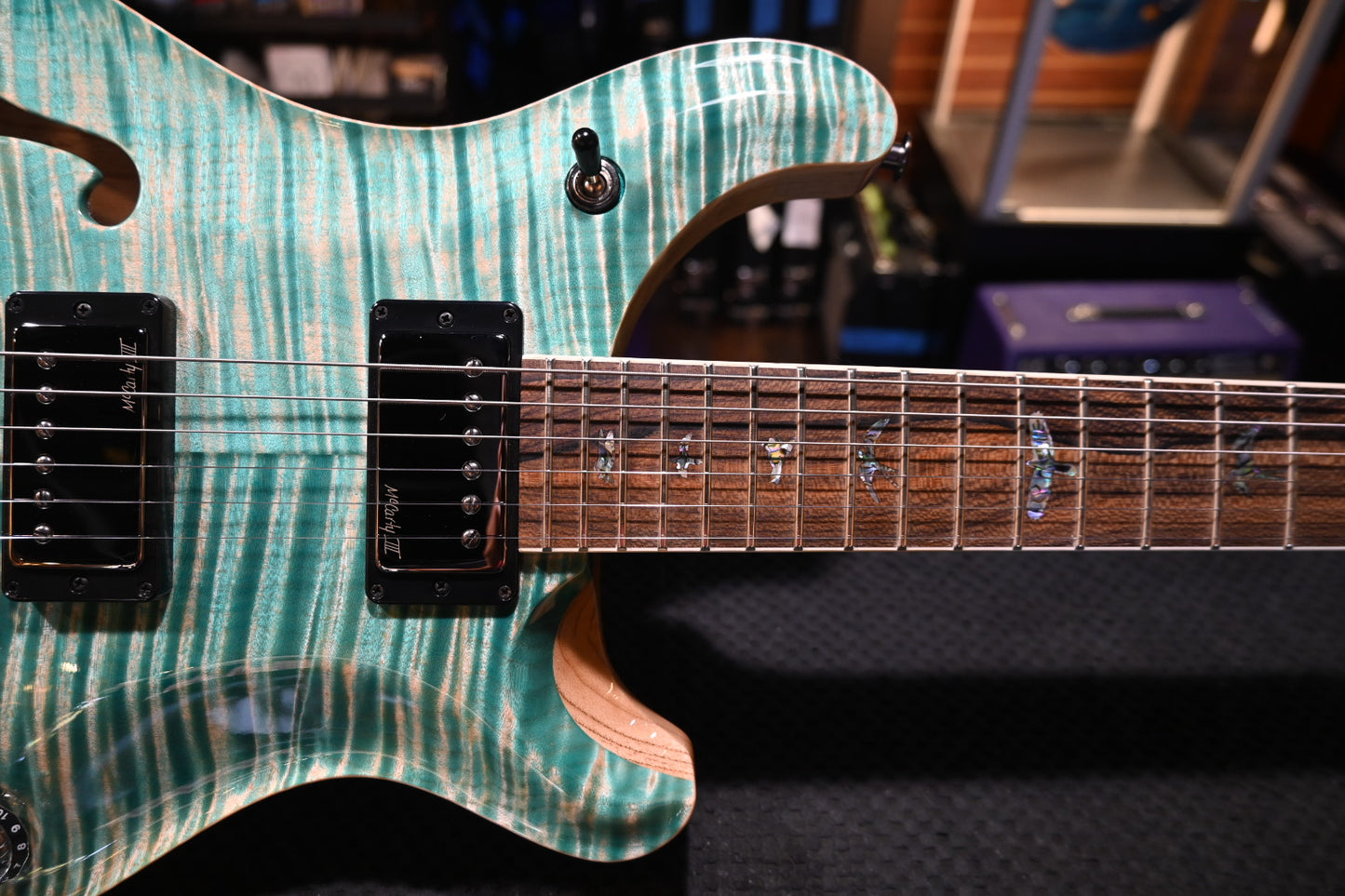 PRS Wood Library McCarty 594 Semi-Hollow Danville Music 35th Anniversary Artist Top - Bahamian Blue Guitar #8200 - Danville Music