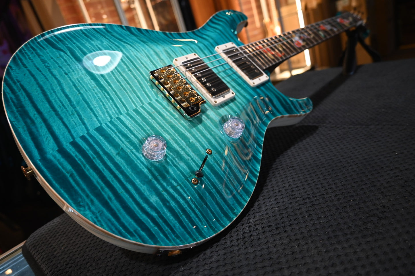 PRS Private Stock Custom 24 Koi Inlay - Bahamian Blue Glow Guitar #10498 - Danville Music