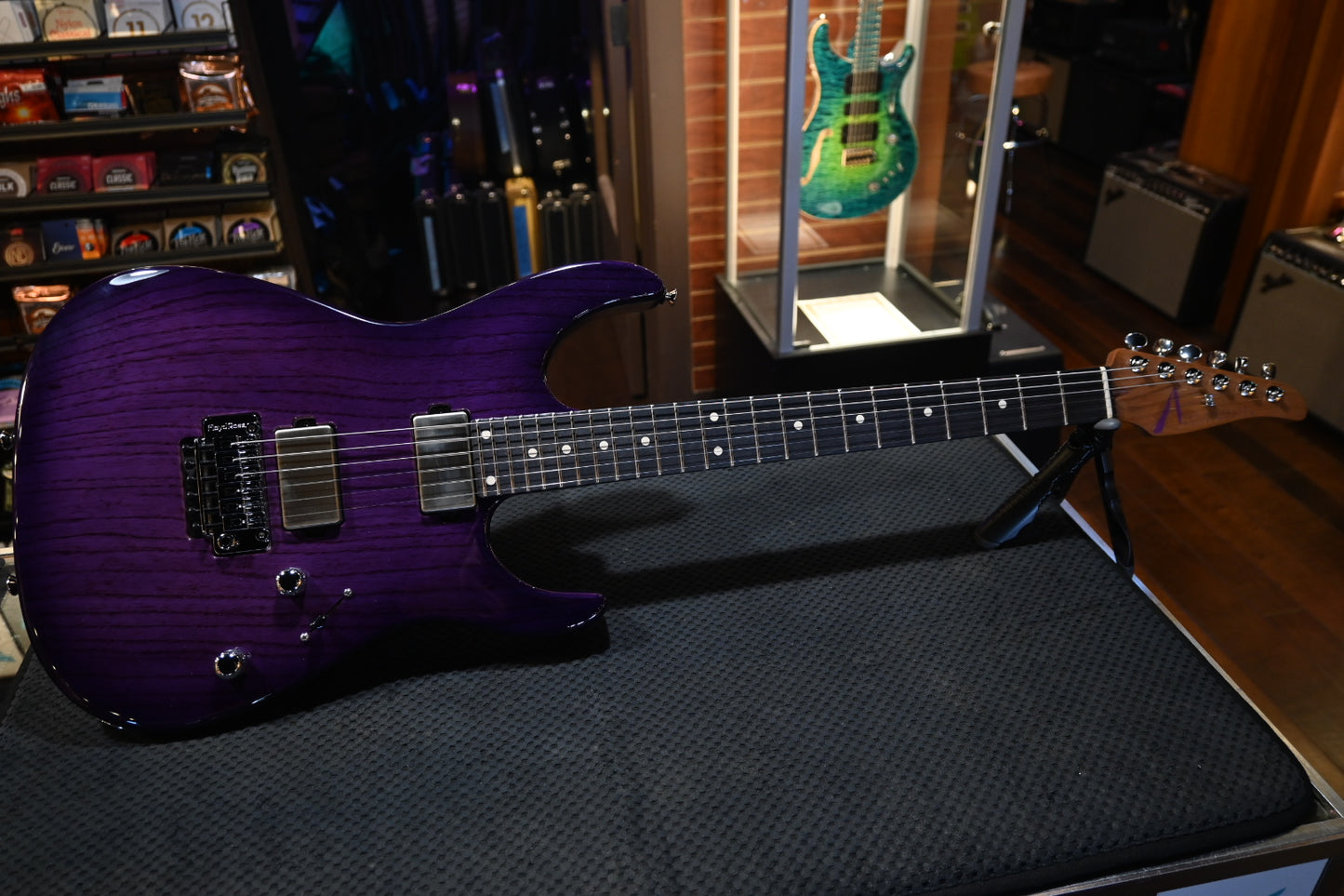 Tom Anderson Angel Player - Natural Purple Burst Dark Grain Guitar #623P - Danville Music