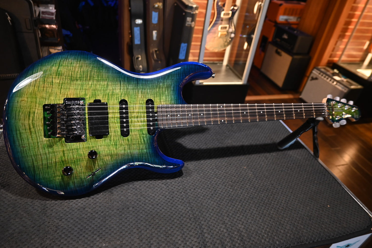 Music Man BFR Luke IV HSS Floyd - Green Tide Guitar #1569 - Danville Music