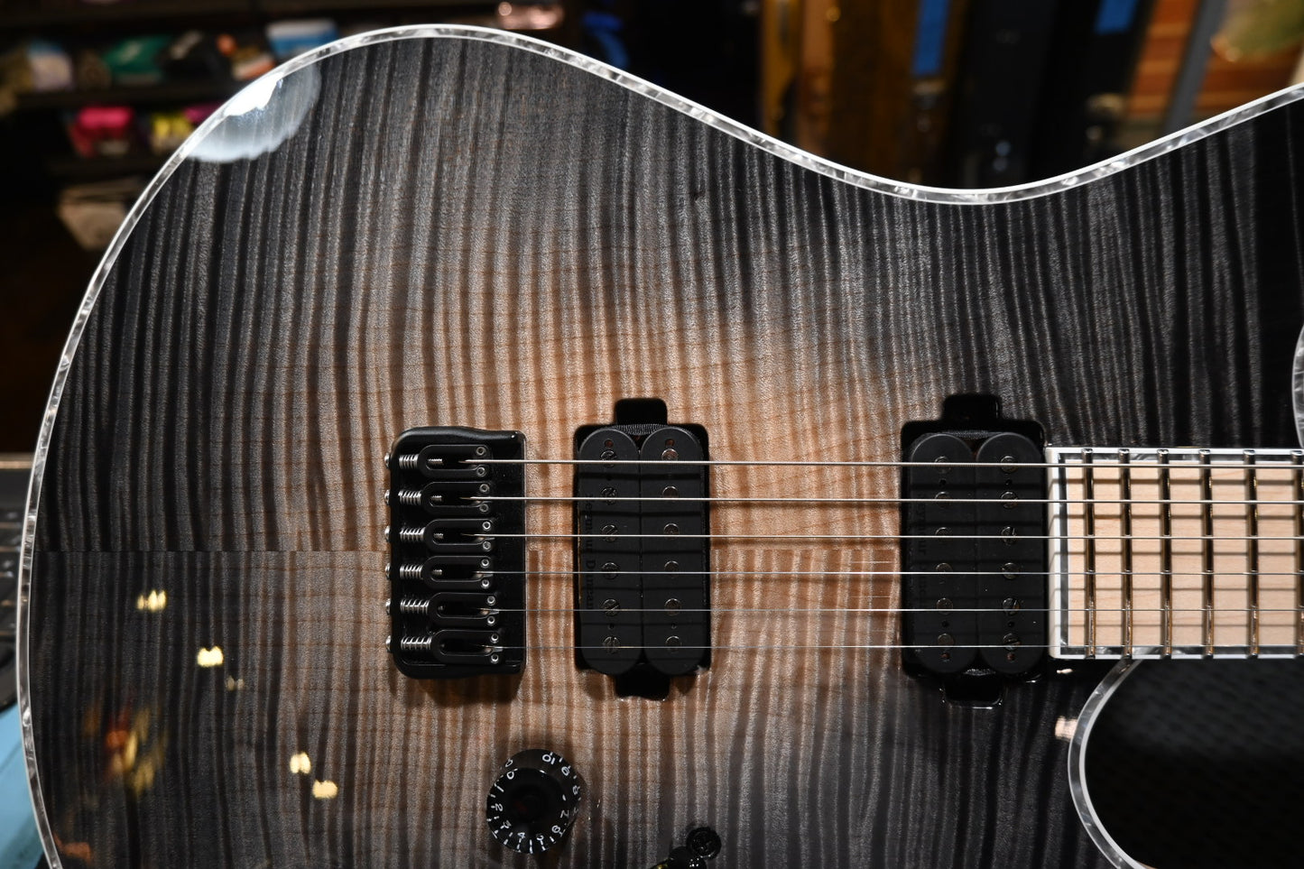 Mayones Regius 6 2022 - Trans Natural Fade Black Burst Guitar #9746