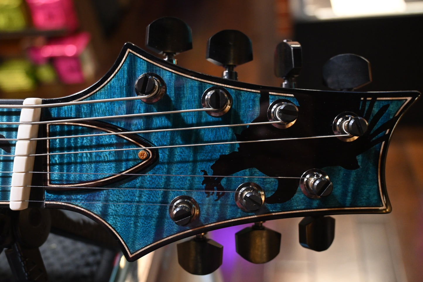 PRS Private Stock Custom 24 7-String Multi-Scale Spalted Maple - Sub Zero Silver Leaf Guitar #9970 - Danville Music
