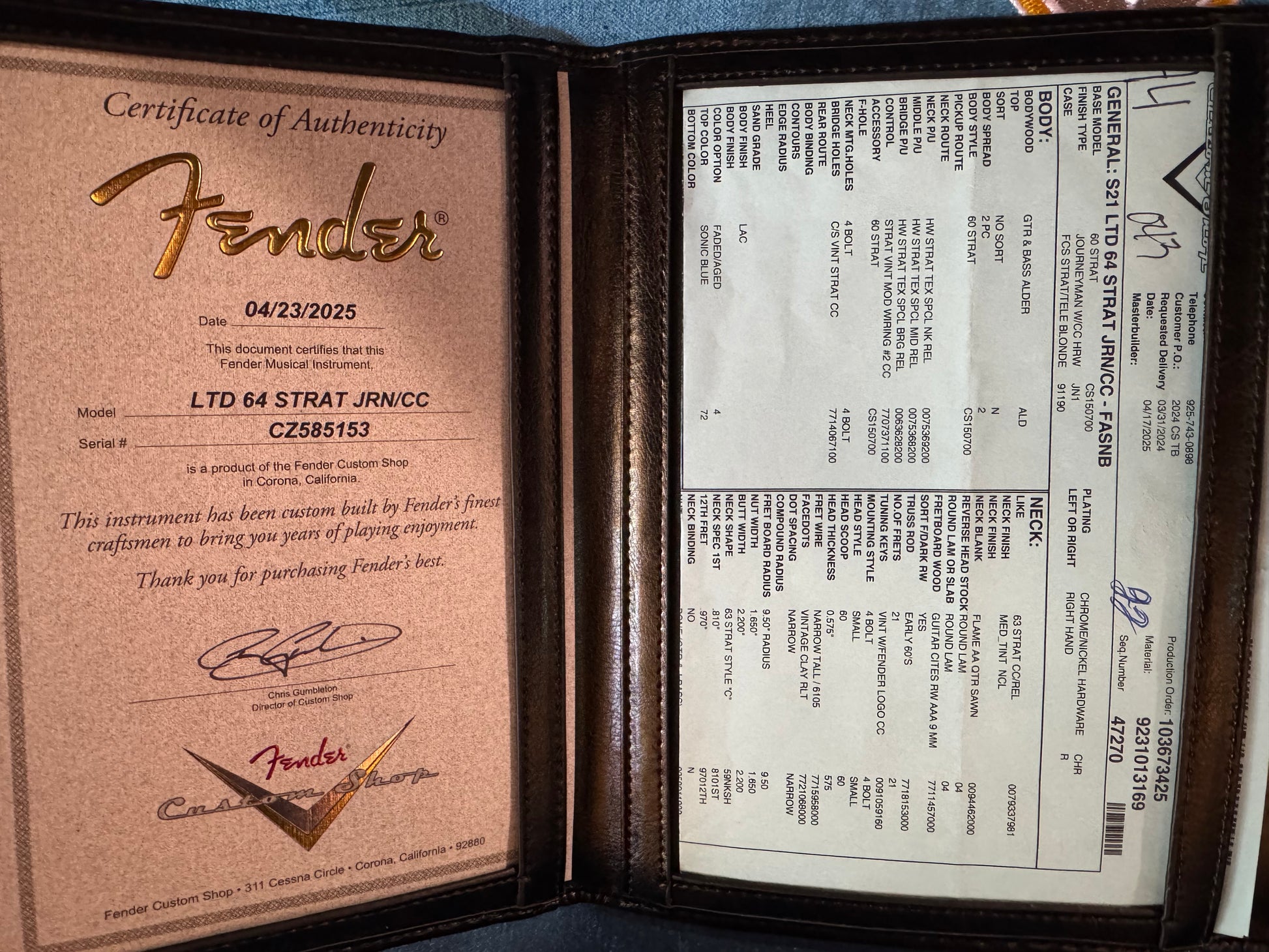 Fender Custom Shop LTD 1964 Stratocaster Journeyman/Closet Classic - Faded Aged Sonic Blue Guitar #5153 - Danville Music