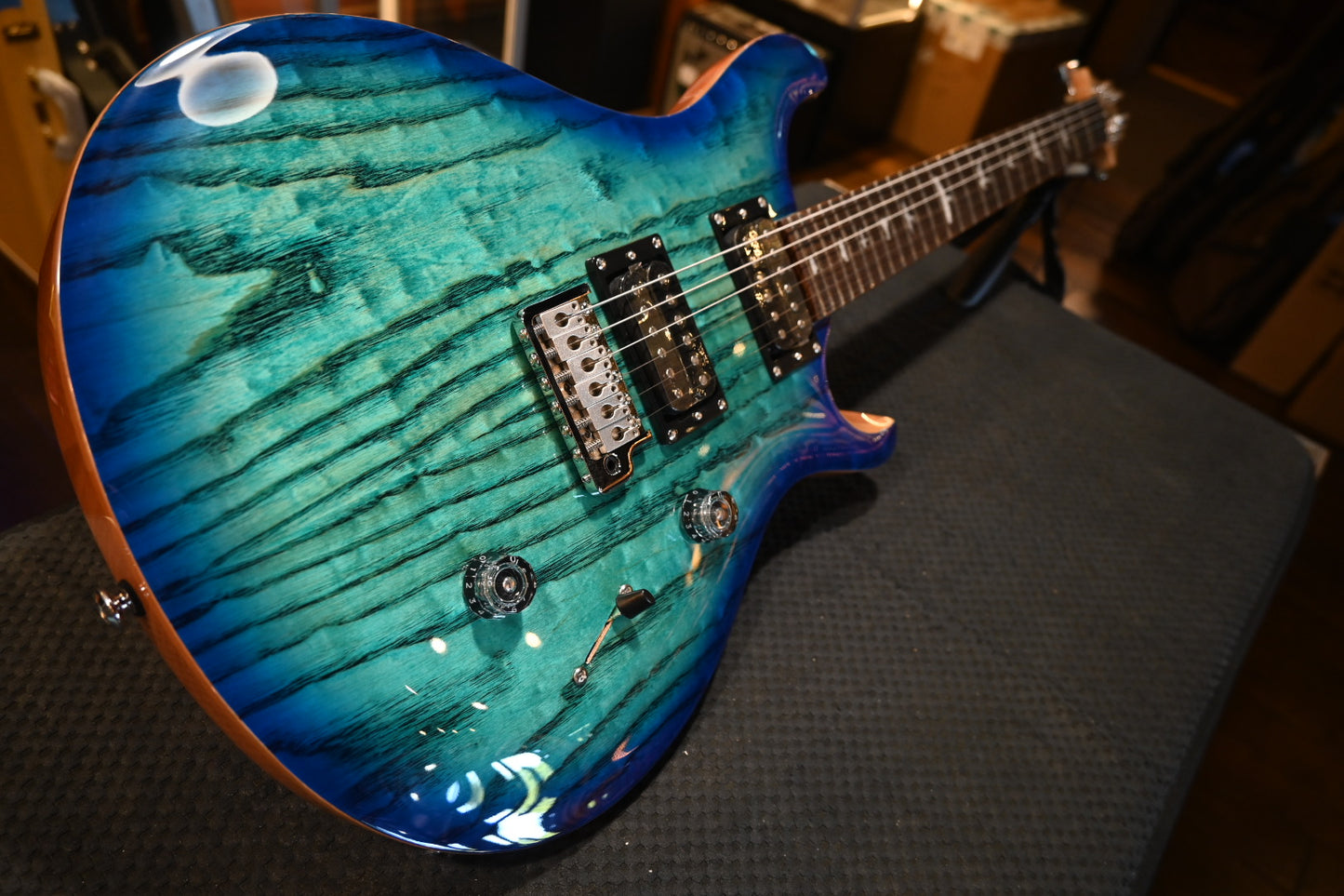 PRS SE “Exotic” Custom 24 Swamp Ash Limited - Lake Blue Guitar #3768 - Danville Music